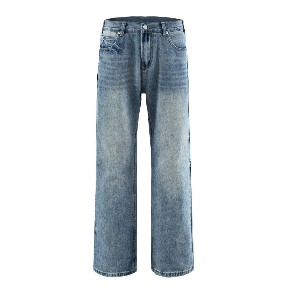 Jean Men's retro American simple straight washed jeans Size US 32 / EU 48 - 1 Thumbnail