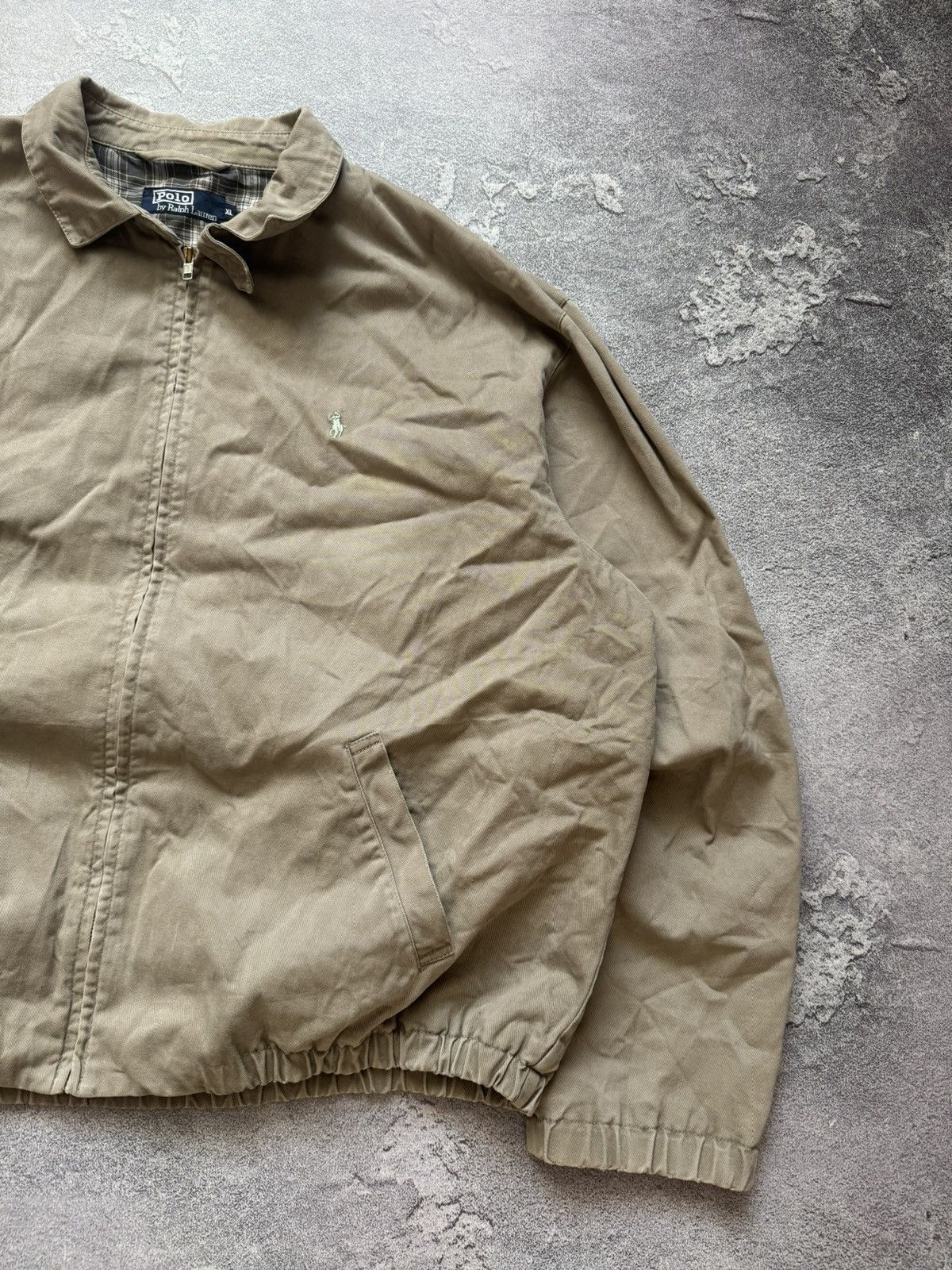 Polo Ralph Lauren × Vintage Polo Ralph Lauren XL 90s zip jacket bomber beige long sleeve Size US XL / EU 56 / 4 - 8 Thumbnail