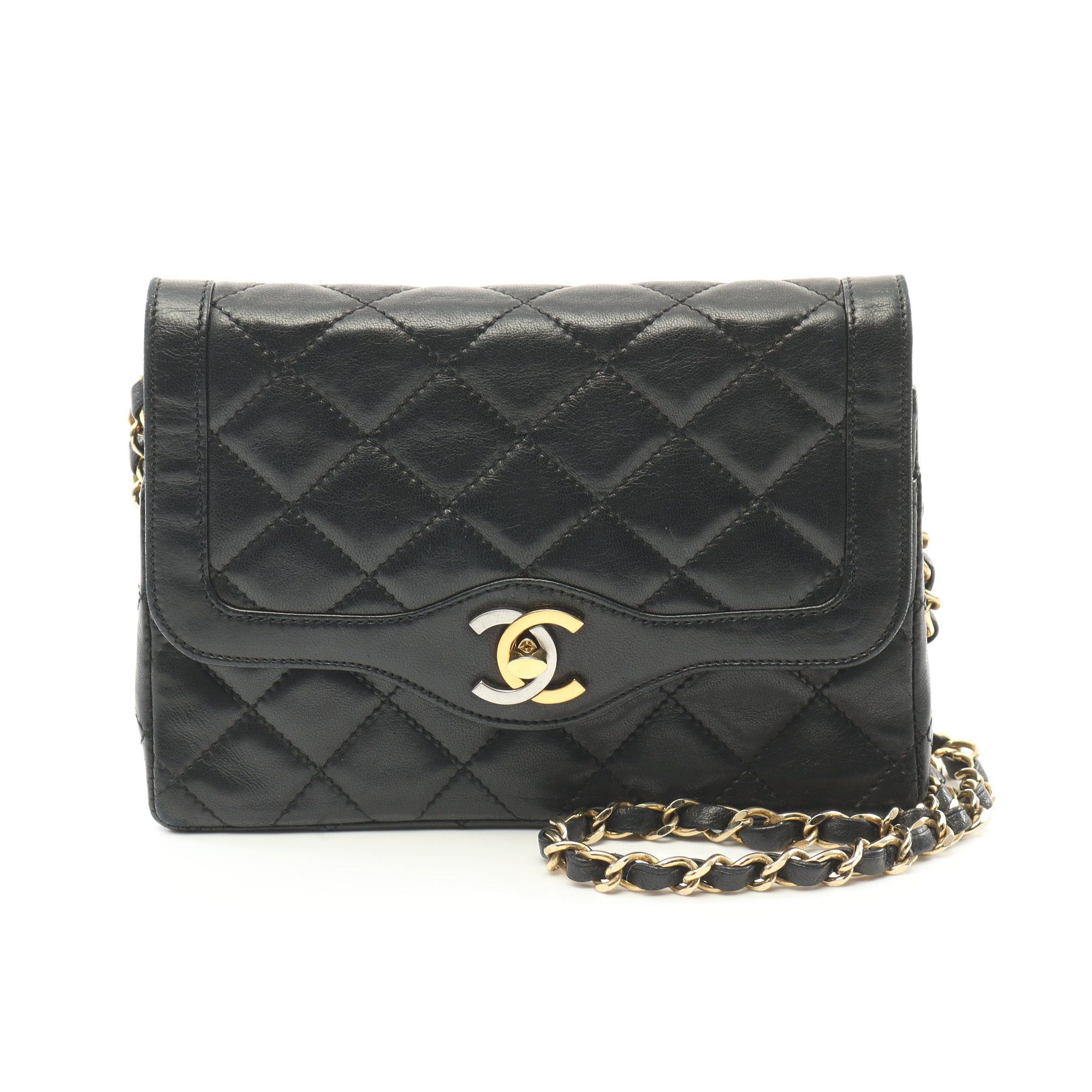 Chanel Chanel Matelasse Chain Shoulder Bag Lambskin Black Combination Metal Fittings Paris Exclusive Size ONE SIZE - 1 Thumbnail