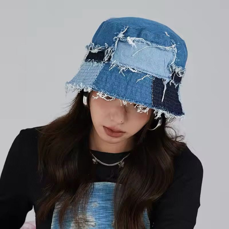 Other Bucket Hat Showing Small Face Retro Style Splicing Size ONE SIZE - 3 Thumbnail