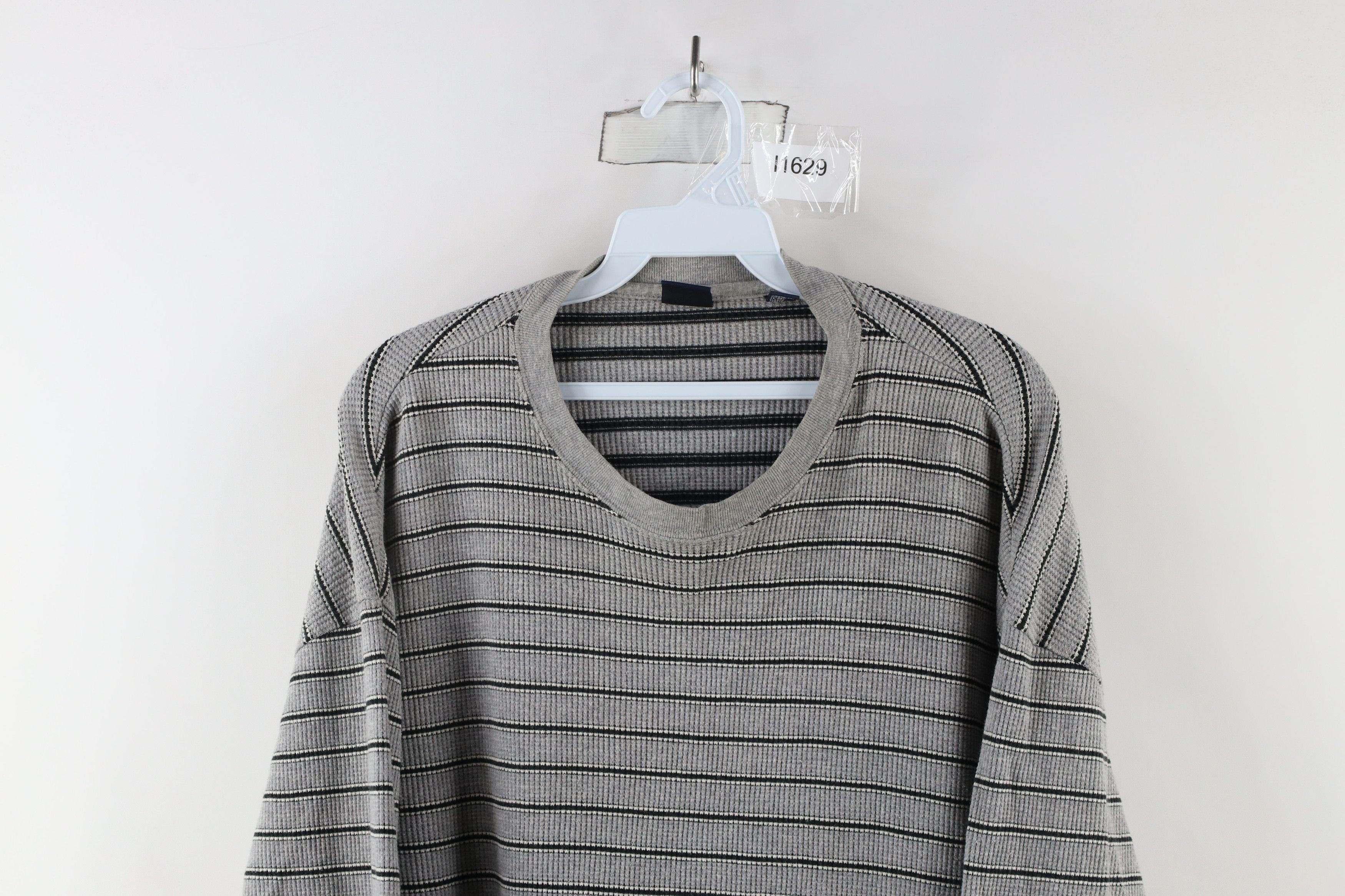 Gap × Vintage Vintage 90s Gap Waffle Knit Long Sleeve T-Shirt Gray USA Size US XL / EU 56 / 4 - 2 Thumbnail