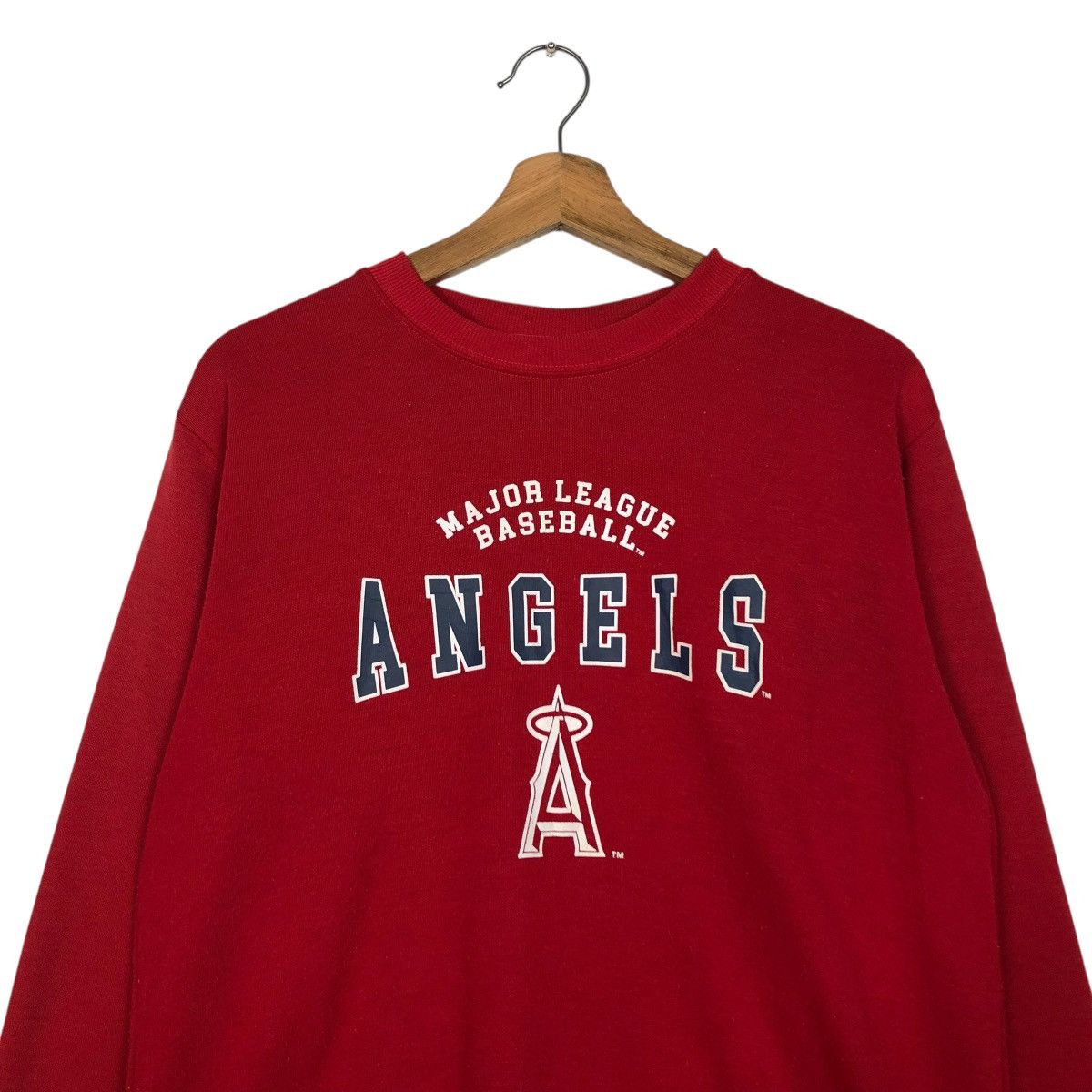 MLB 🔥VINTAGE SWEATSHIRT MAJOR LEAGUE BASEBALL ANGELS BIG LOGO Size US L / EU 52-54 / 3 - 5 Thumbnail