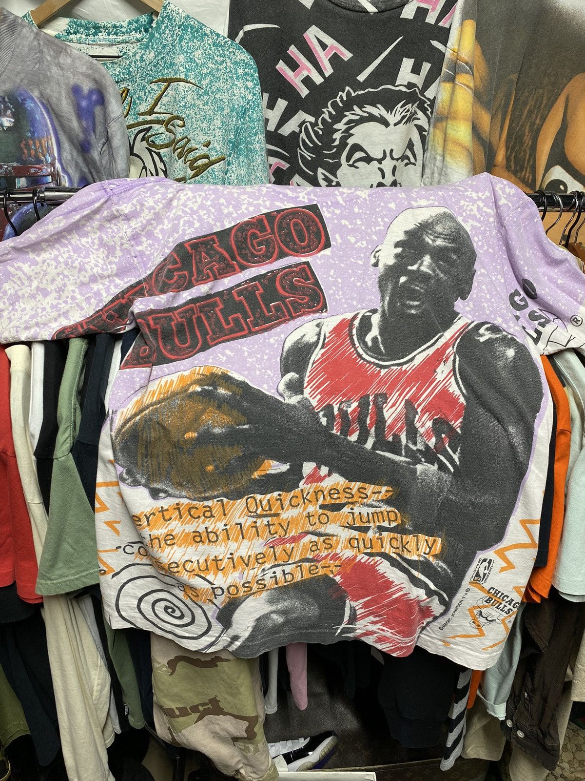 NBA 90’s Vintage Michael Jordan Magic Johnson Tee Shirt XLarge Size US XL / EU 56 / 4 - 4 Thumbnail