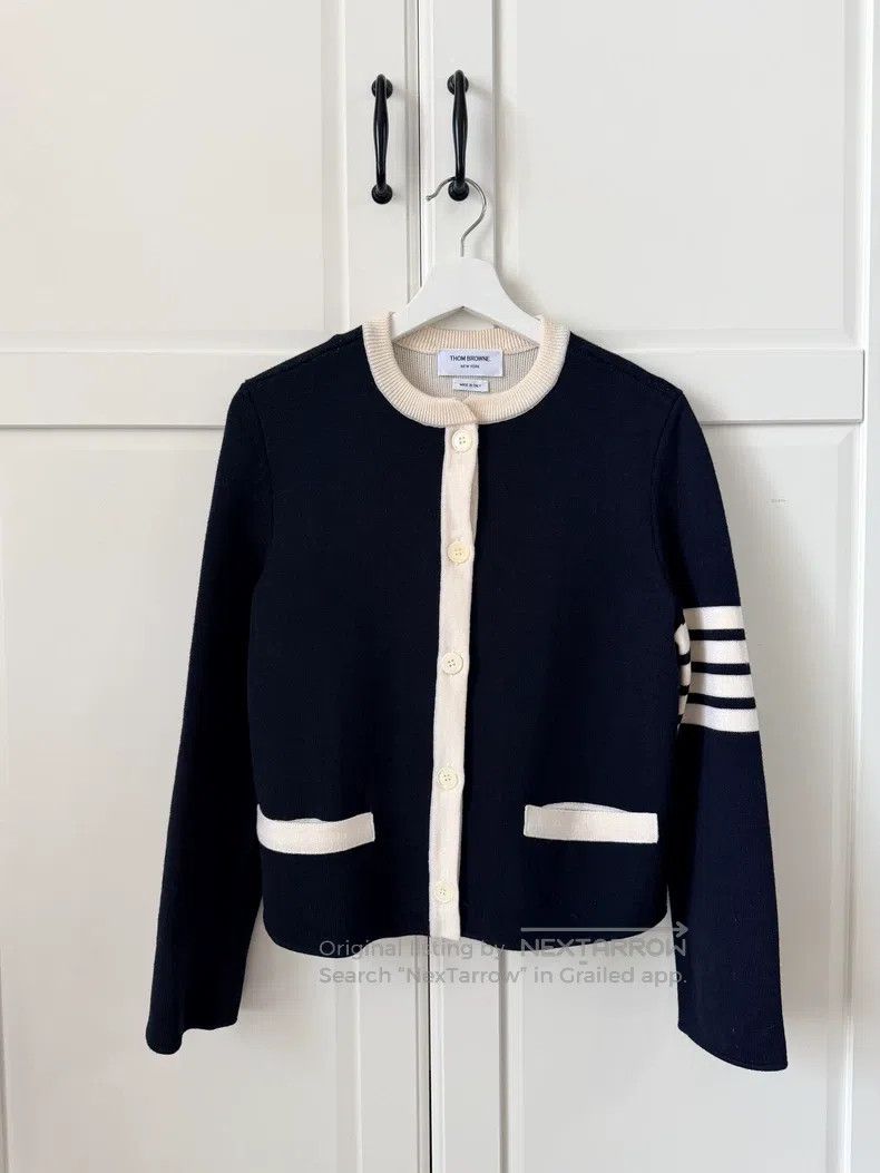 Thom Browne Thom Browne Wool Knit Cardigan, Navy Size XS / US 0-2 / IT 36-38 - 1 Thumbnail