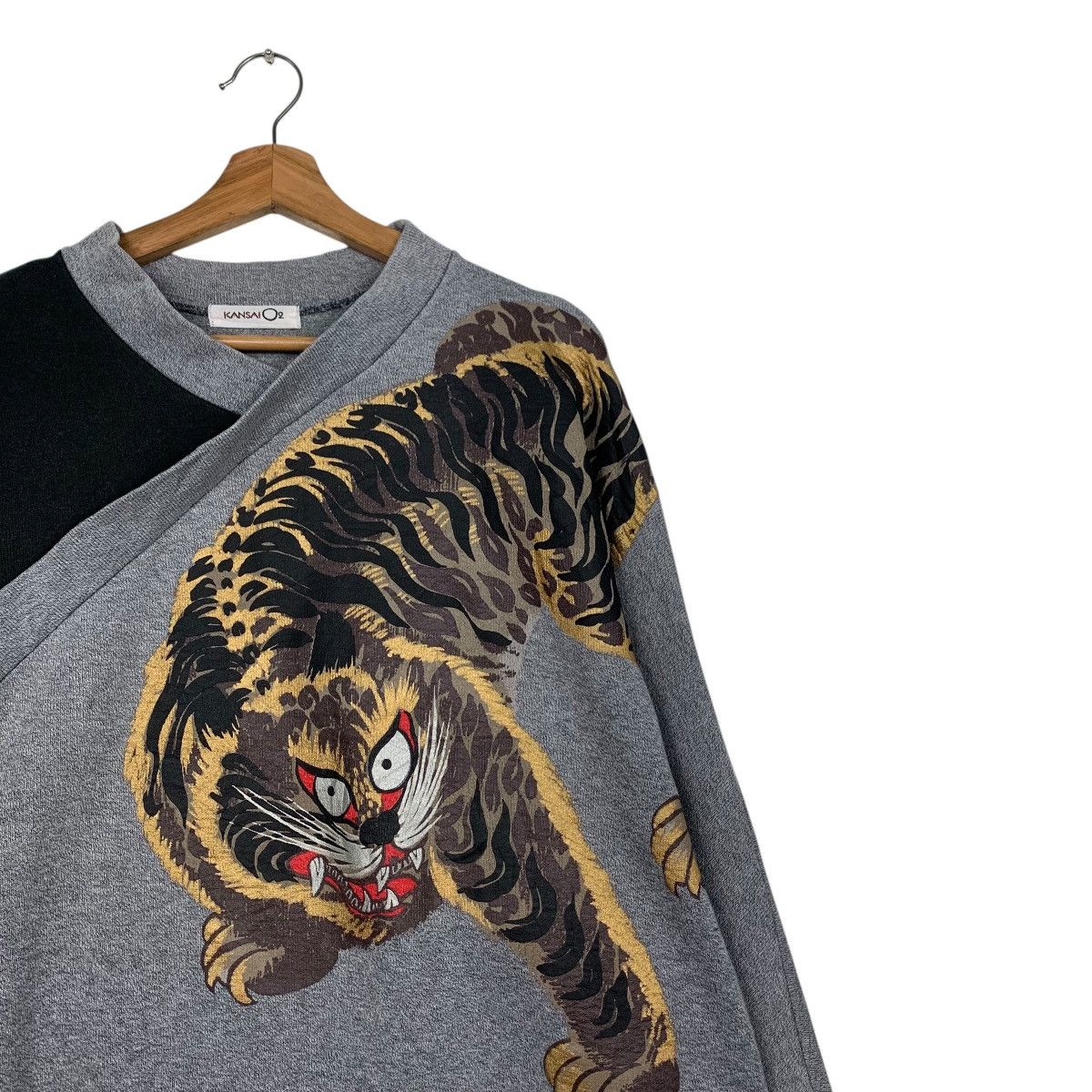 Japanese Brand KANSAI ENERGY Tiger Big Logo Oversized Sweatshirt #2223-C98 Size M / US 6-8 / IT 42-44 - 5 Thumbnail