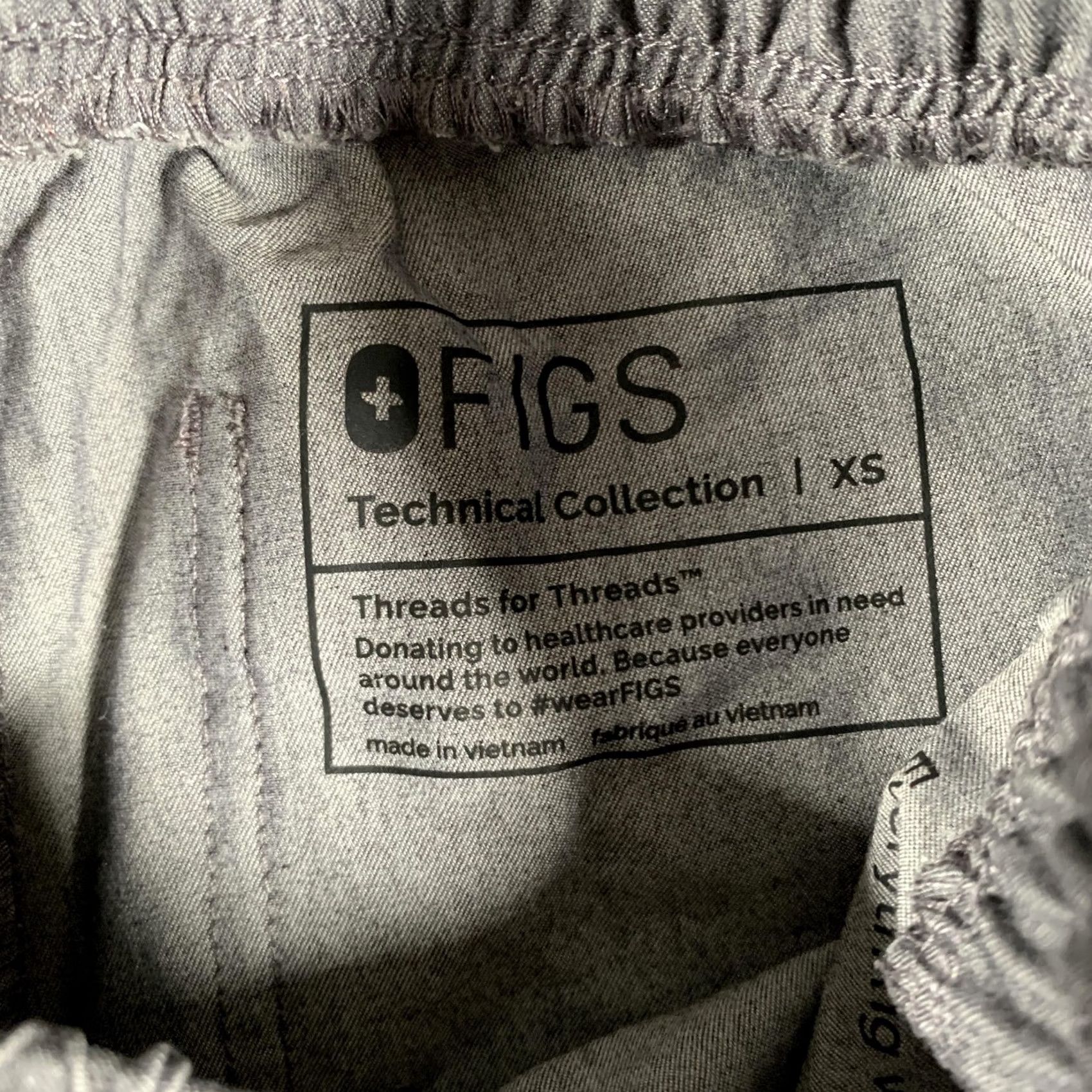 Vintage FIGS Scrub Pants Womens XS Gray Technical Collection Drawstring Cargo Pockets Size 26" / US 2 / IT 38 - 6 Thumbnail