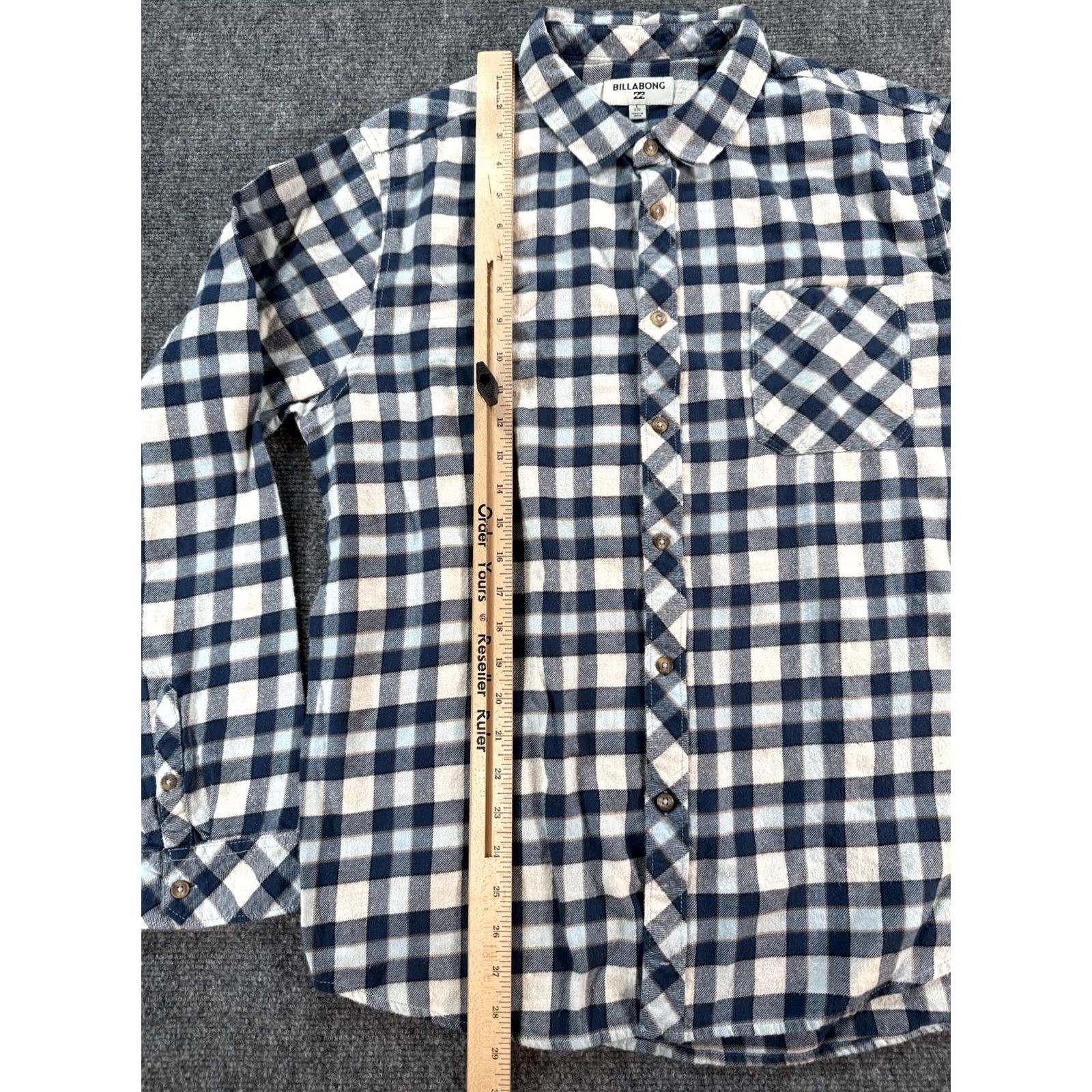 Billabong Billabong Mens Large Blue Plaid Flannel Button Shirt - Regular Fit Size US L / EU 52-54 / 3 - 5 Thumbnail