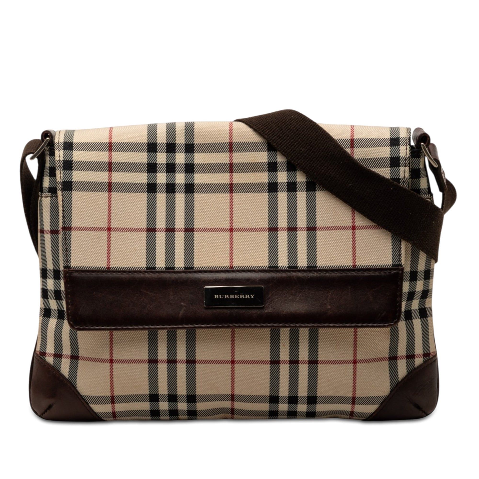 Burberry House Check Canvas Flap Crossbody Size ONE SIZE - 1 Thumbnail