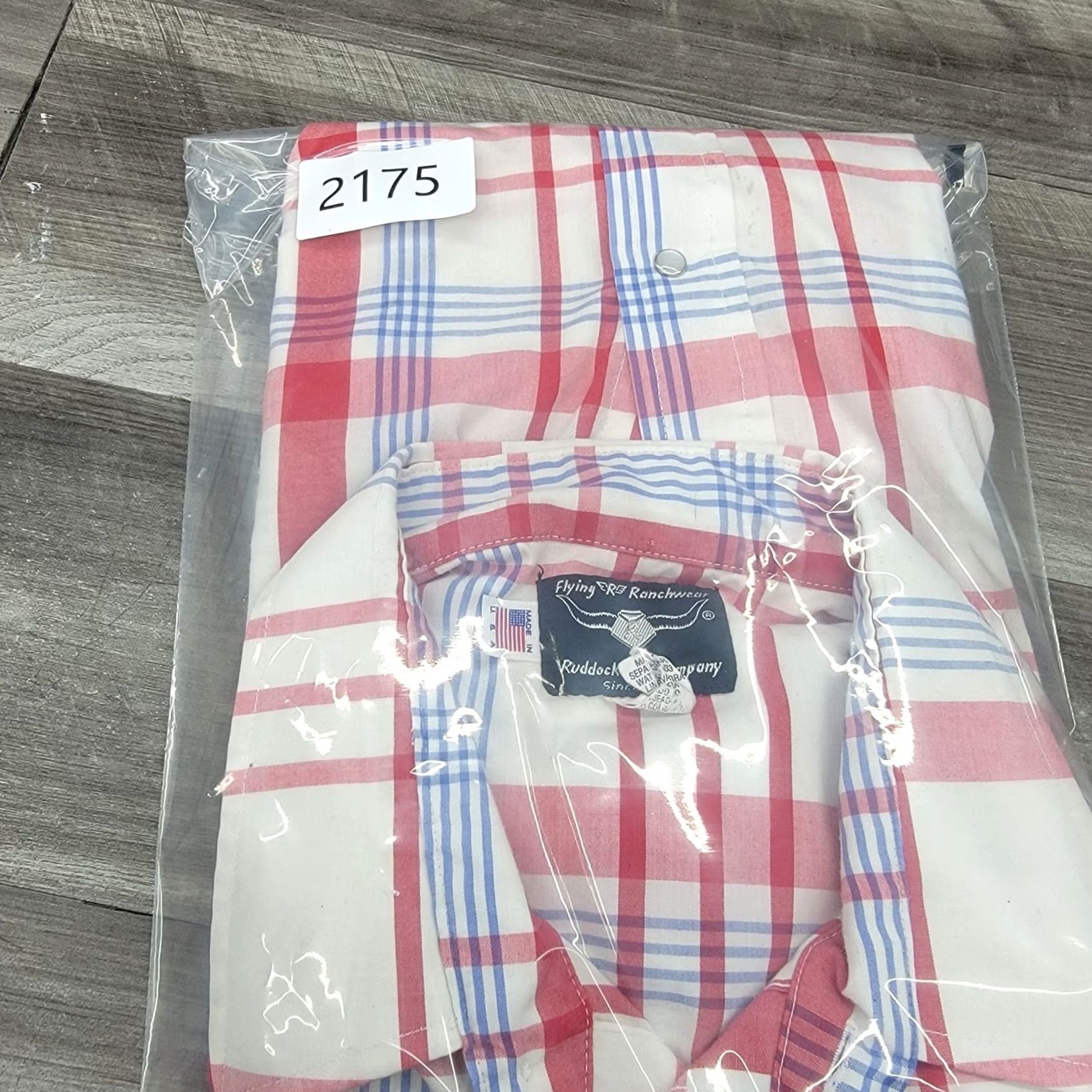 Vintage VINTAGE Flying R Ranchwear Western Pearl Snap Shirt Mens 17.5 35 Stripe plaid Red Cotton Blend Button-Up Long Sleeve Western Mens Size US XXL / EU 58 / 5 - 8 Thumbnail