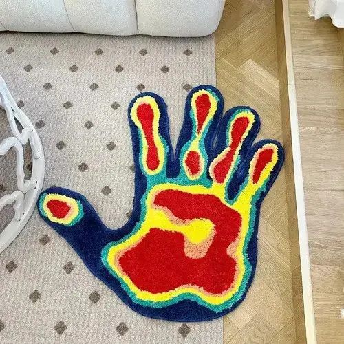 Other Handmade Palm Rug Shape Tufted Carpet Size ONE SIZE - 2 Thumbnail