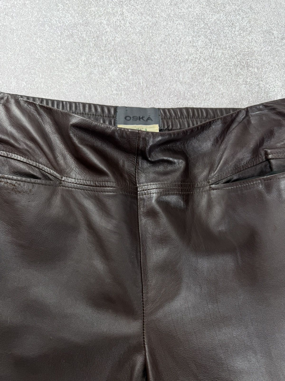 Japanese Brand Oska Brown Leather Trousers Pants Japan Style Size 3 Size 30" / US 8 / IT 44 - 8 Thumbnail