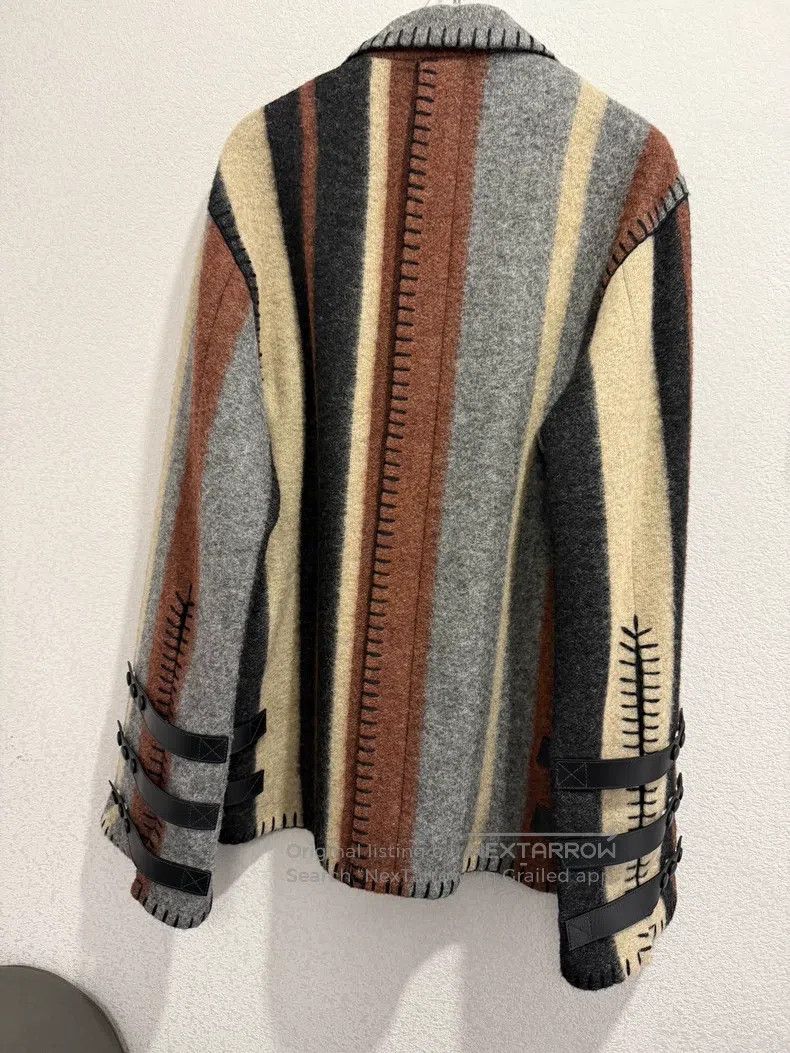 Loewe Loewe Striped wool coat Size XXS / US 00 / IT 34 - 6 Thumbnail