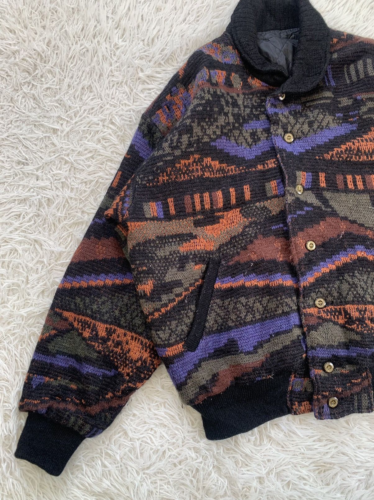 Guy Laroche Cozy Art Pattern Guy Laroche Paris Wool Jacket Size US L / EU 52-54 / 3 - 3 Thumbnail