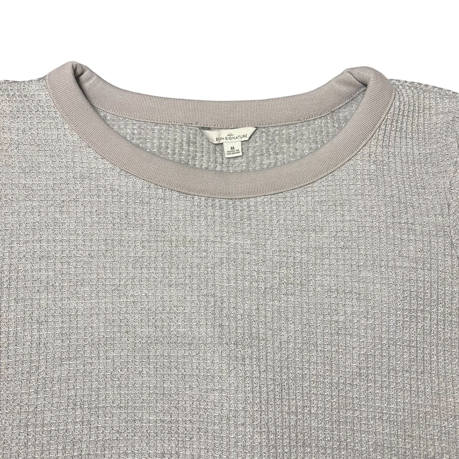 L.L. Bean L.L. Bean Signature Waffle Knit Boatneck Sweater Gray Medium Size M / US 6-8 / IT 42-44 - 4 Thumbnail