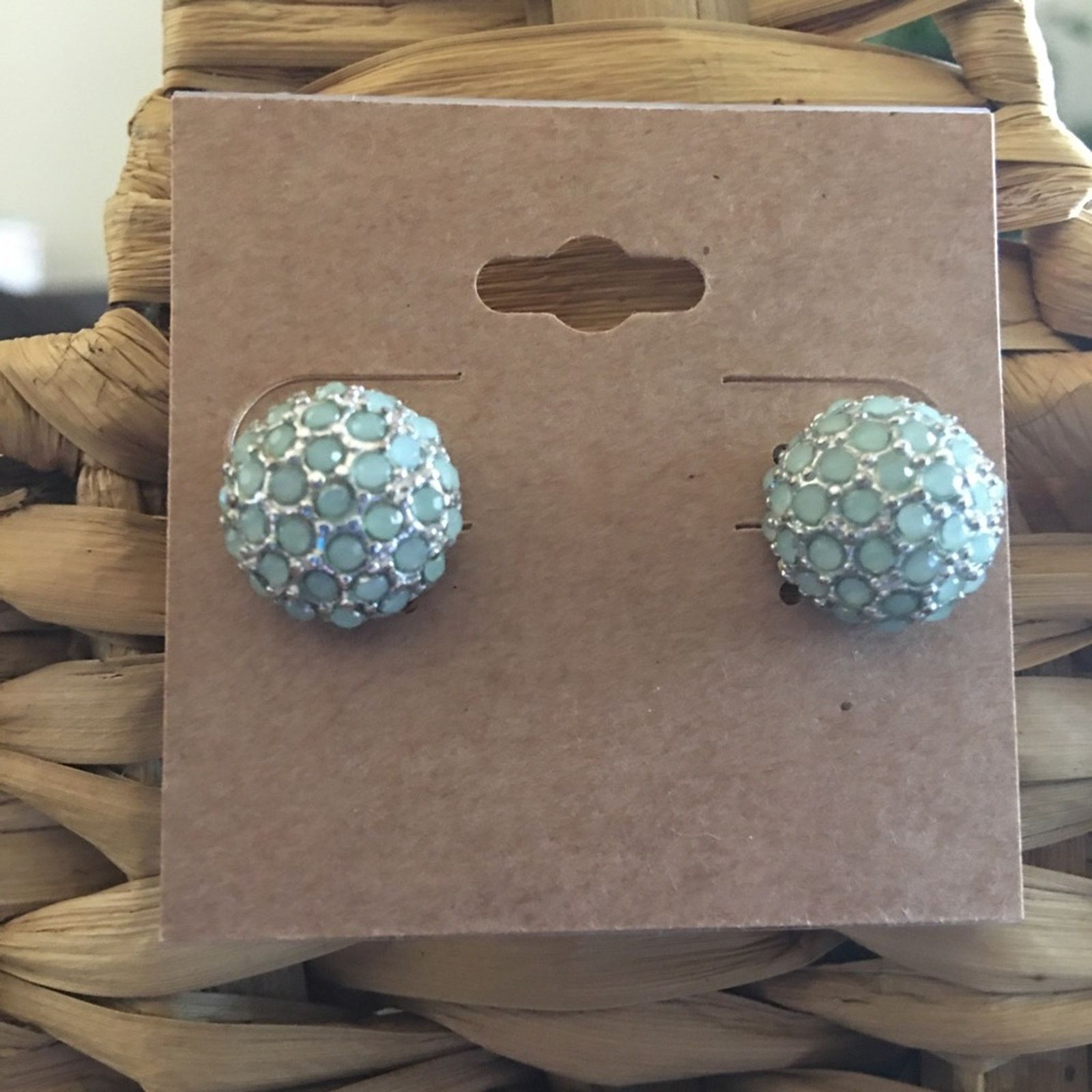 Vintage Vintage antique blue rhinestone dome earrings Size ONE SIZE - 1 Thumbnail