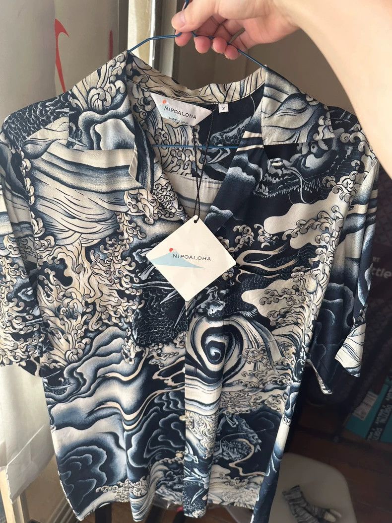 Wacko Maria Nipoaloha Hawaiian Shirt Studios Blue Cloud D