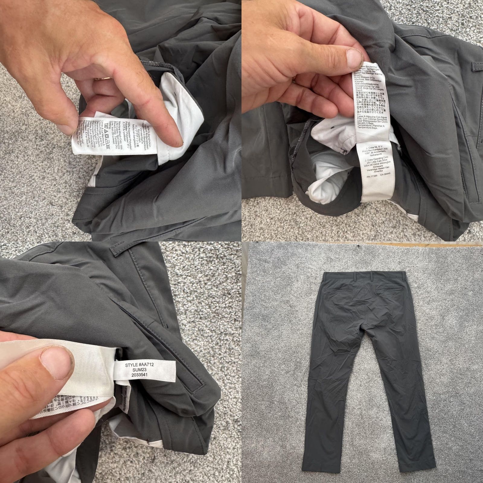 J.Crew J.CREW FLEX PANTS Mens 34x28 Gray Slim Fit Stretch Modern Trousers AA712 Regular 34 Gray Slim fit Stretch Chino Pants Mens Size US 34 / EU 50 - 8 Thumbnail
