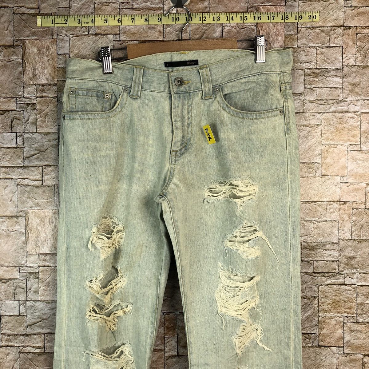 Japanese Brand Heather Bleu Distressed ripped Denim Pants #A976 Size US 31 - 5 Thumbnail