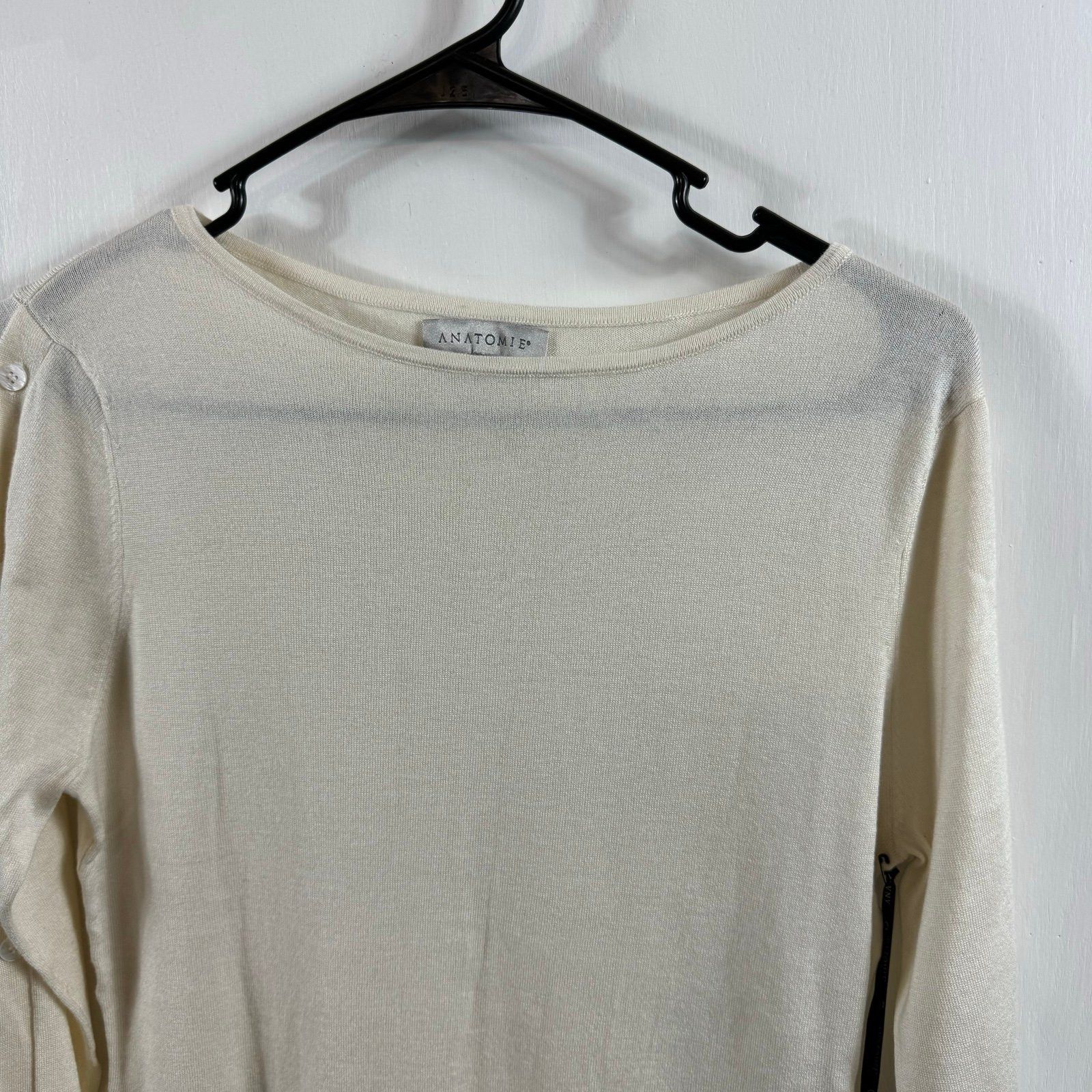 Anatomie ANATOMIE Helena button sleeve cashmere sweater white Size M / US 6-8 / IT 42-44 - 3 Thumbnail
