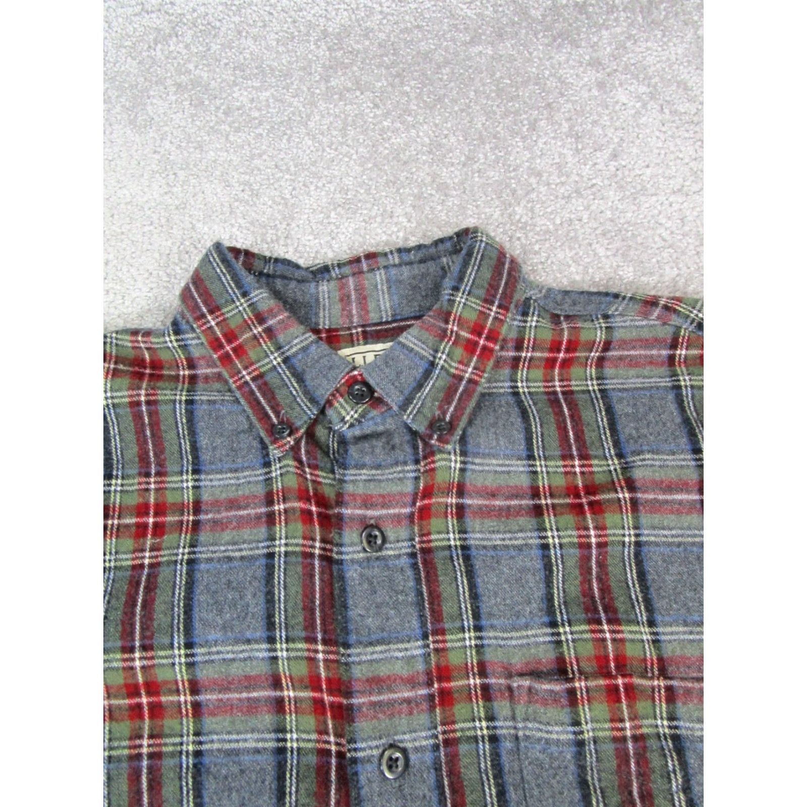 Vintage L.L.Bean Button-Up Flannel Shirt Mens M Green Cotton Plaid - 90s? Size US M / EU 48-50 / 2 - 2 Thumbnail