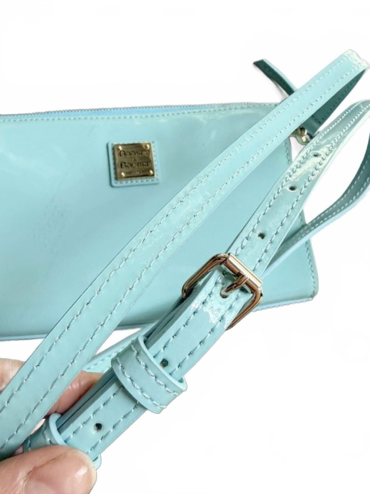 Dooney & Bourke VTG Dooney & Bourke Sea Glass Blue Patent Leather Crossbody Size ONE SIZE - 3 Thumbnail