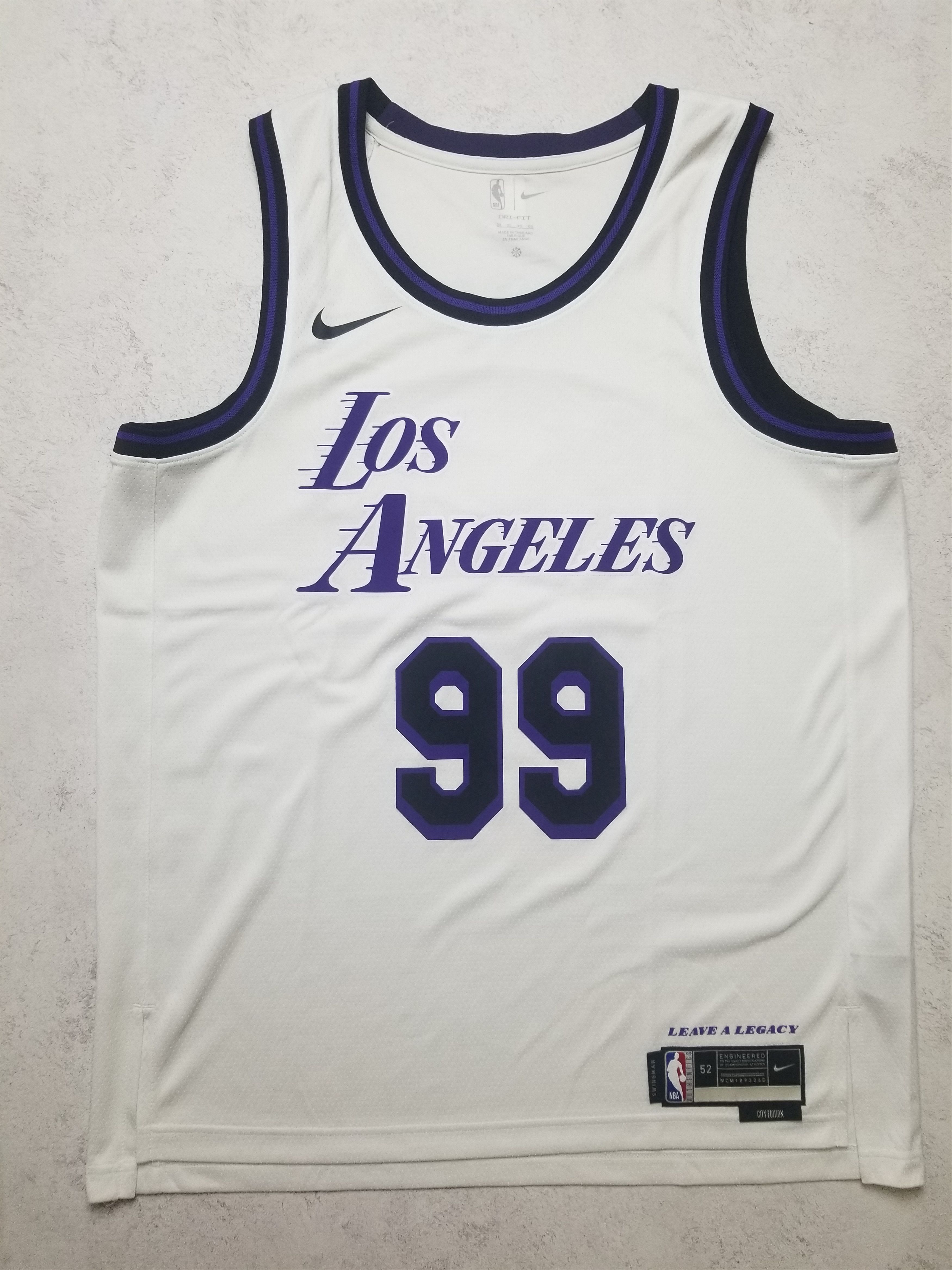 Nike Nike Los Angeles Lakers #99 Cairno NBA City Edition Jersey Size US XL / EU 56 / 4 - 1 Thumbnail