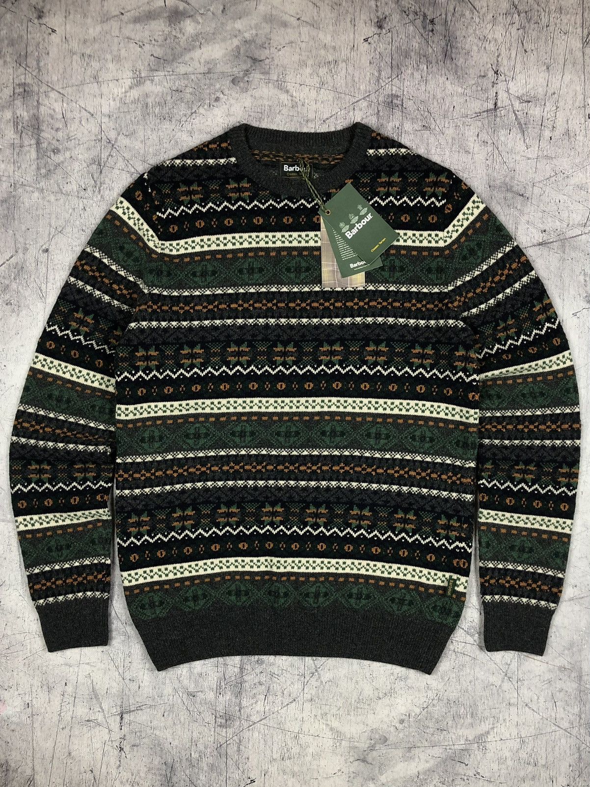 Barbour Vintage Barbour Orford Fairisle Crew Aztec Tartan Sweater Size US S / EU 44-46 / 1 - 2 Thumbnail