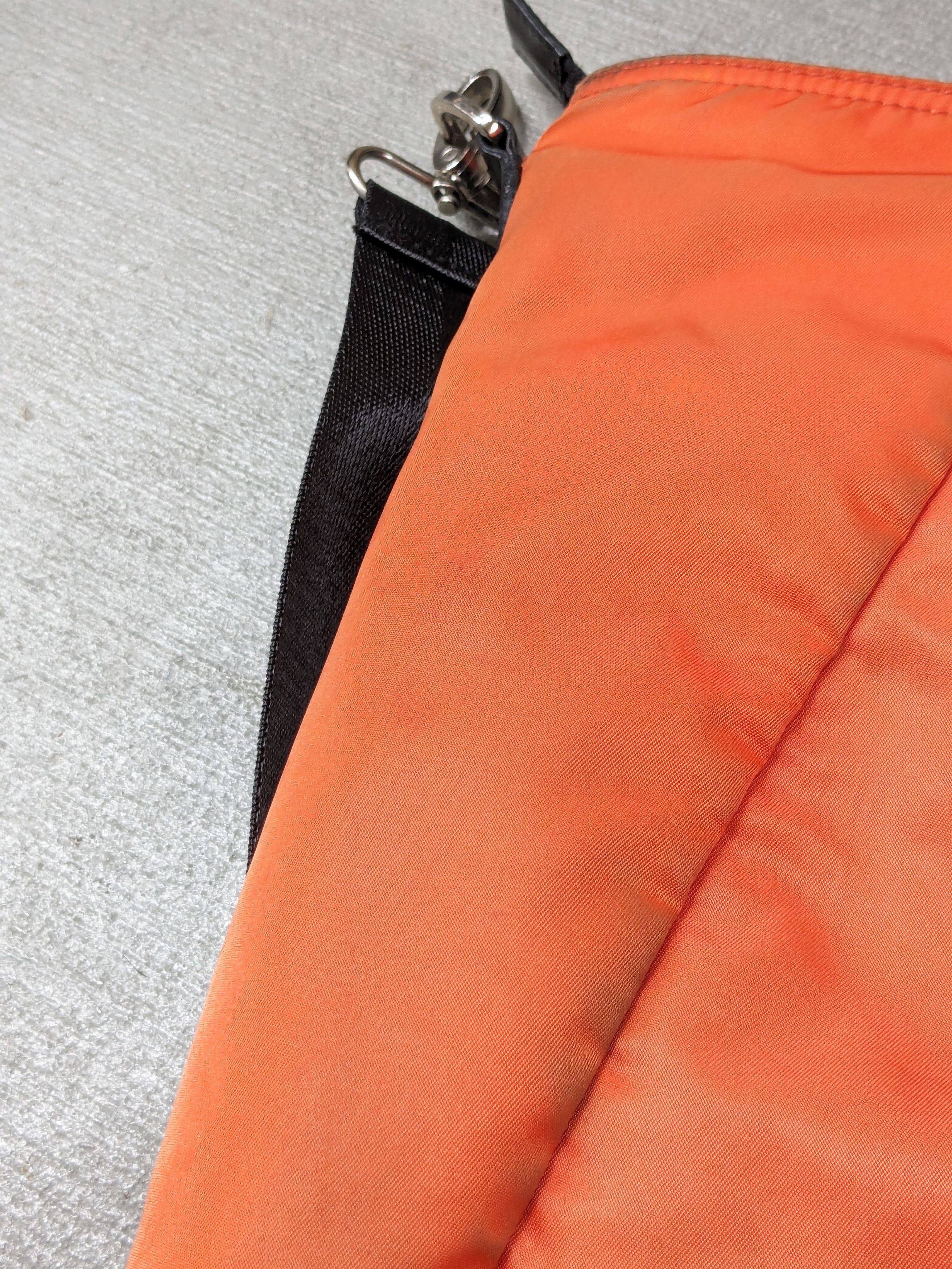 Prada Prada Bag Tote Purse Orange Nylon Black 2Way Shoulder Size ONE SIZE - 15 Thumbnail