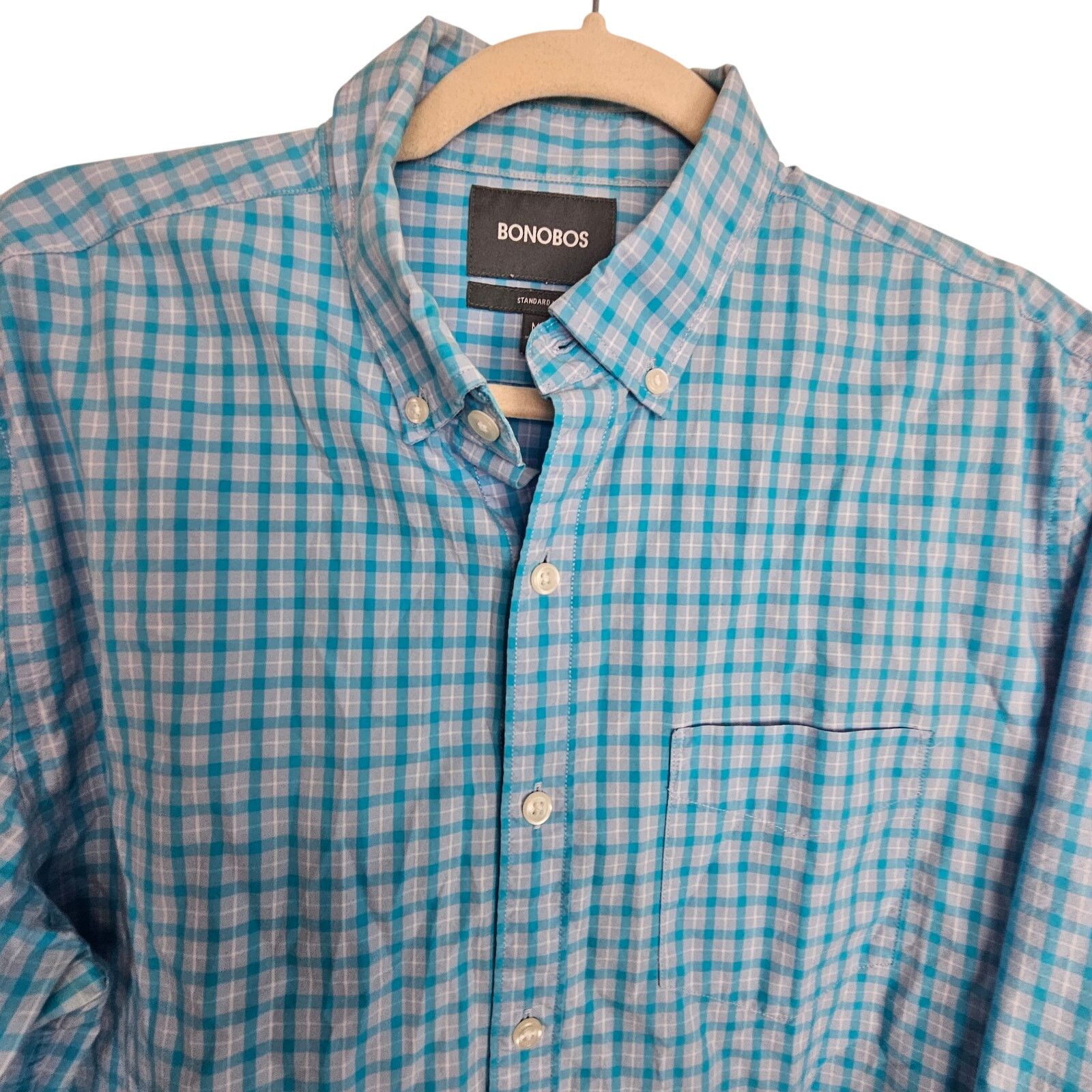 Bonobos Bonobos Dress Shirt Blue Standard Fit Men M Button Shirt Size US M / EU 48-50 / 2 - 2 Thumbnail