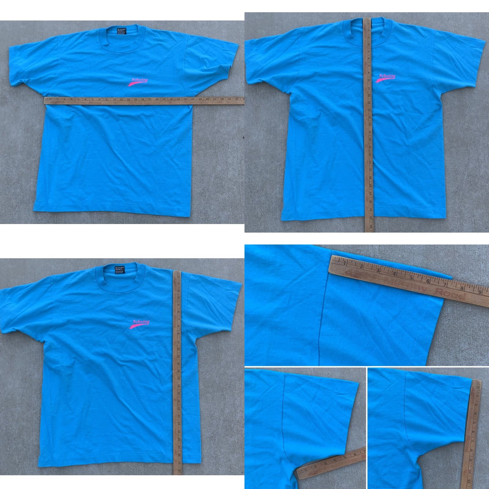 Fruit Of The Loom VINTAGE Fruit of the Loom T-Shirt Shirt Unisex Adults L Crew Neck Short Sleeve Blue 90s Schwing Got It Graphic Single Stitch Tee Size US L / EU 52-54 / 3 - 11 Thumbnail