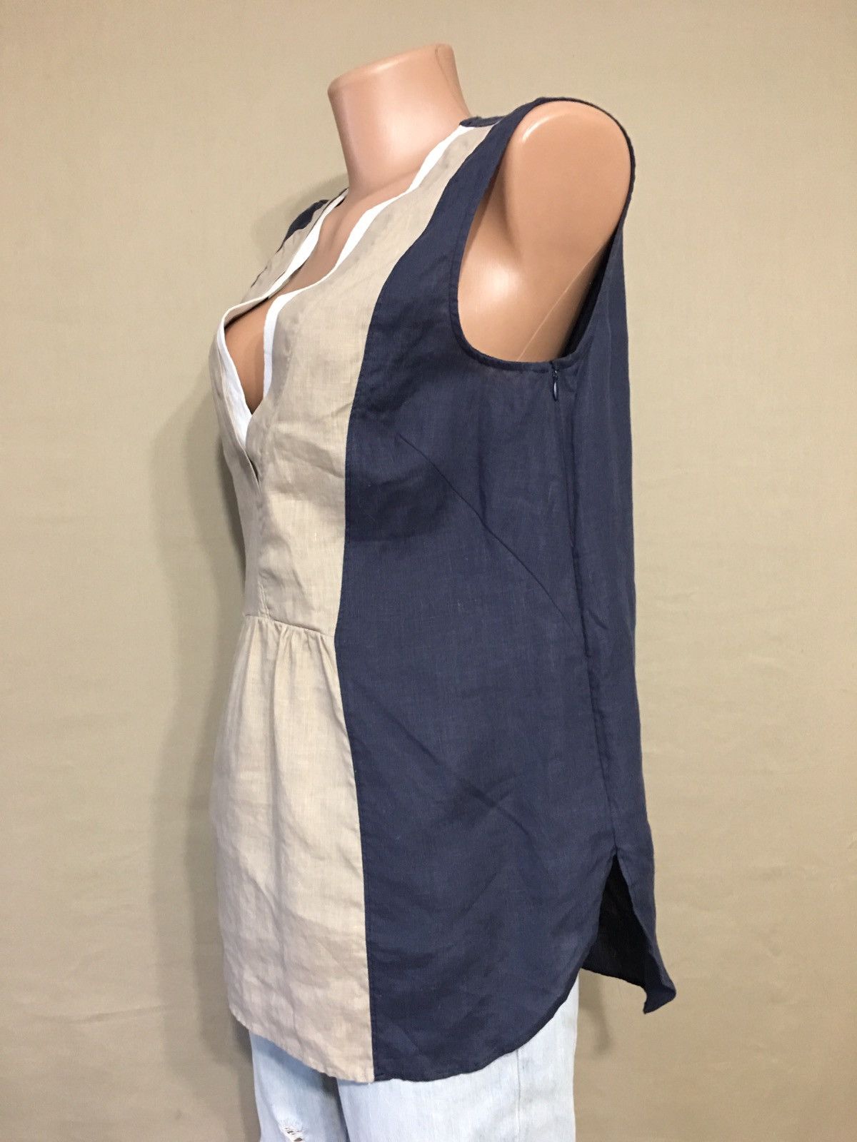 Other ROSSO35 Genova Linen Blouse Sleeveless Size IT 42 Size M / US 6-8 / IT 42-44 - 2 Thumbnail