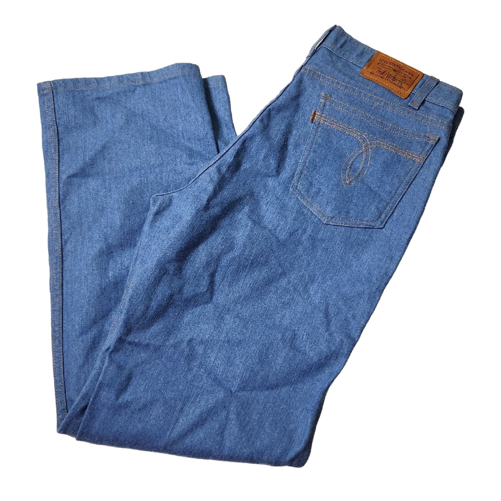Levi's VINTAGE Levi's Western Jeans Pant Blue Light Denim 38x32 Jeans 80s 70s Mens Straight Brown Tab Orange Stitch Denim Sz 38x32 Size US 38 / EU 54 - 3 Thumbnail