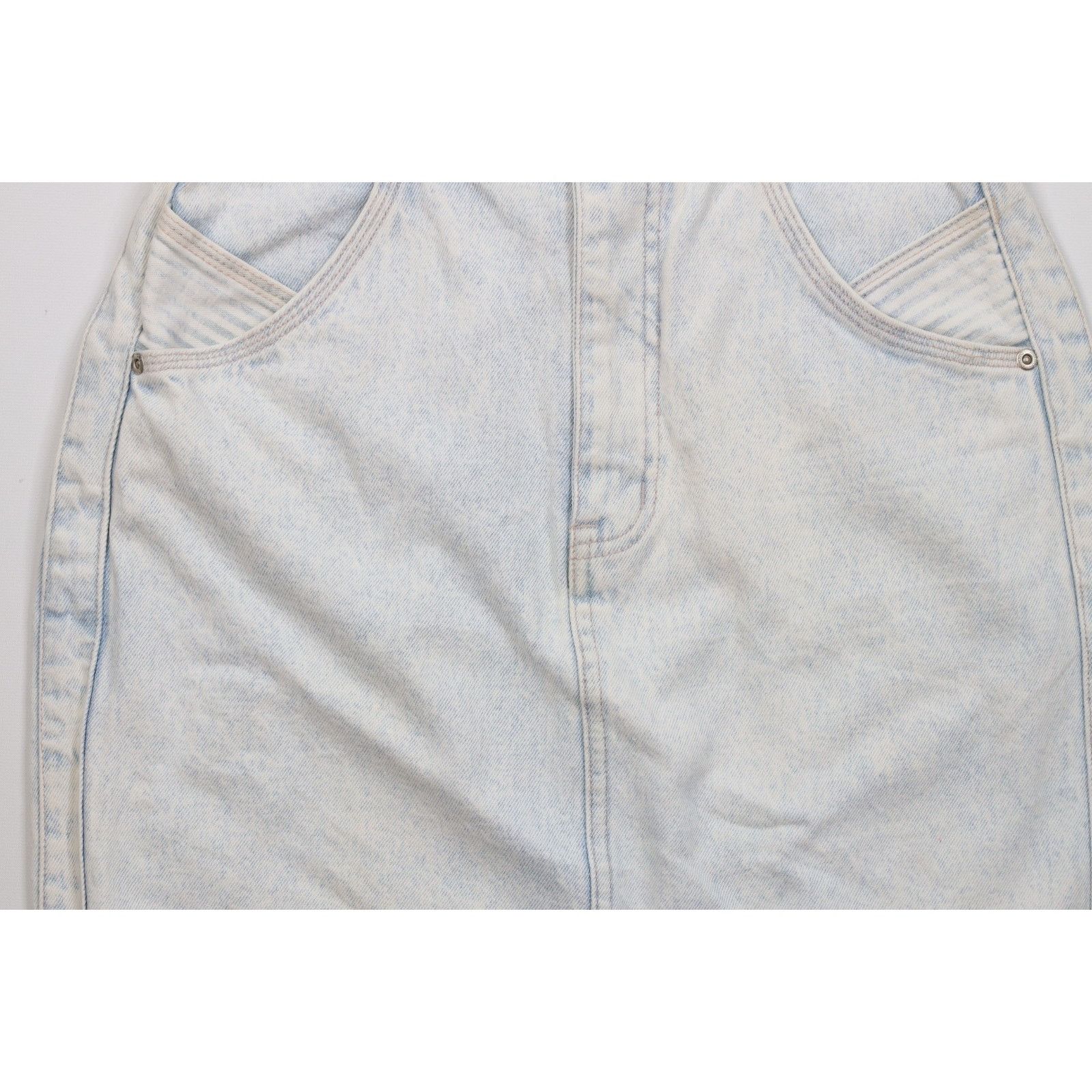 Vintage Vintage 90s Streetwear Faded Acid Wash Denim Jean Skirt Size 28" / US 6 / IT 42 - 3 Thumbnail