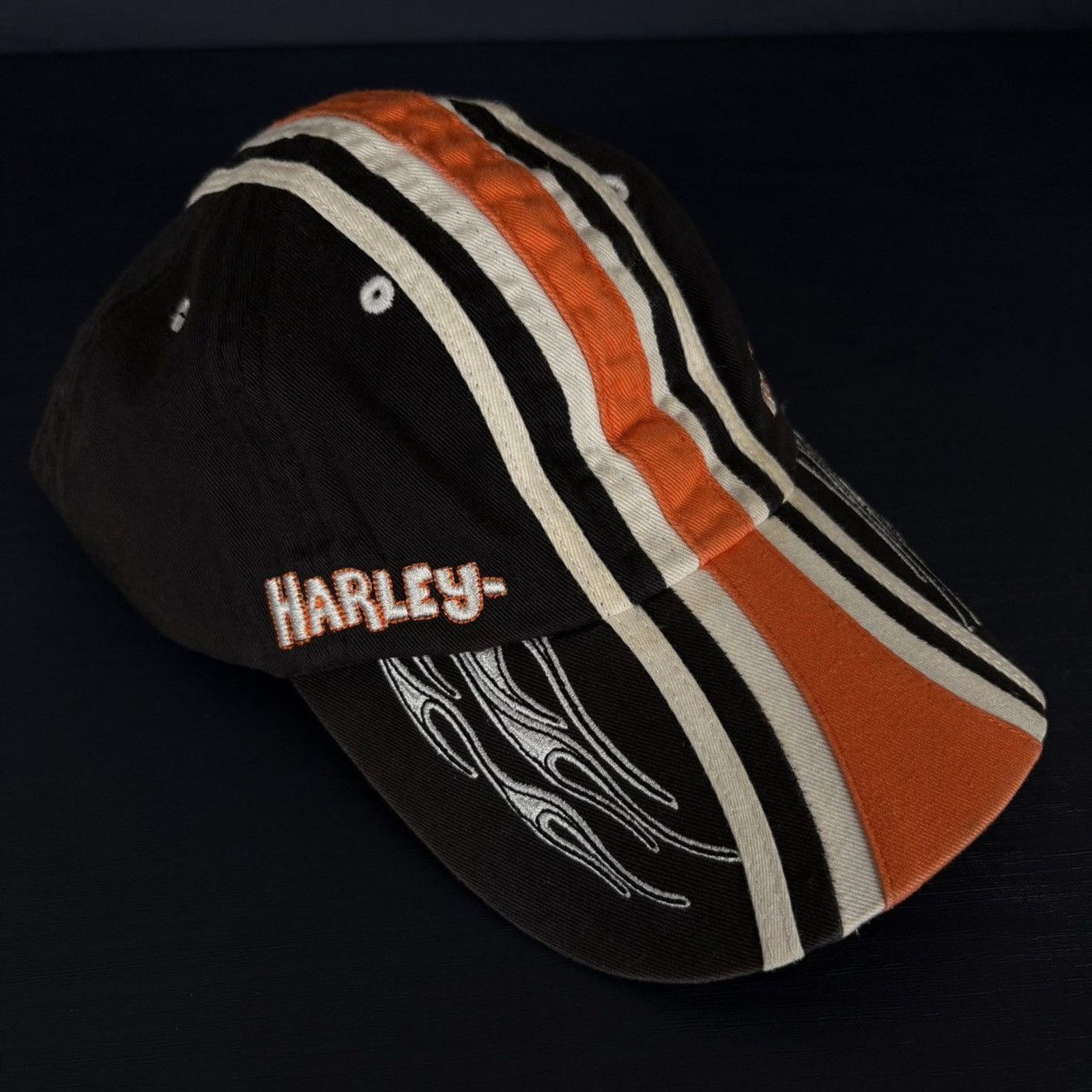 Harley Davidson × Japanese Brand × Vintage 🇺🇸HARLEY-DAVIDSON Striped Cap Size ONE SIZE - 2 Thumbnail