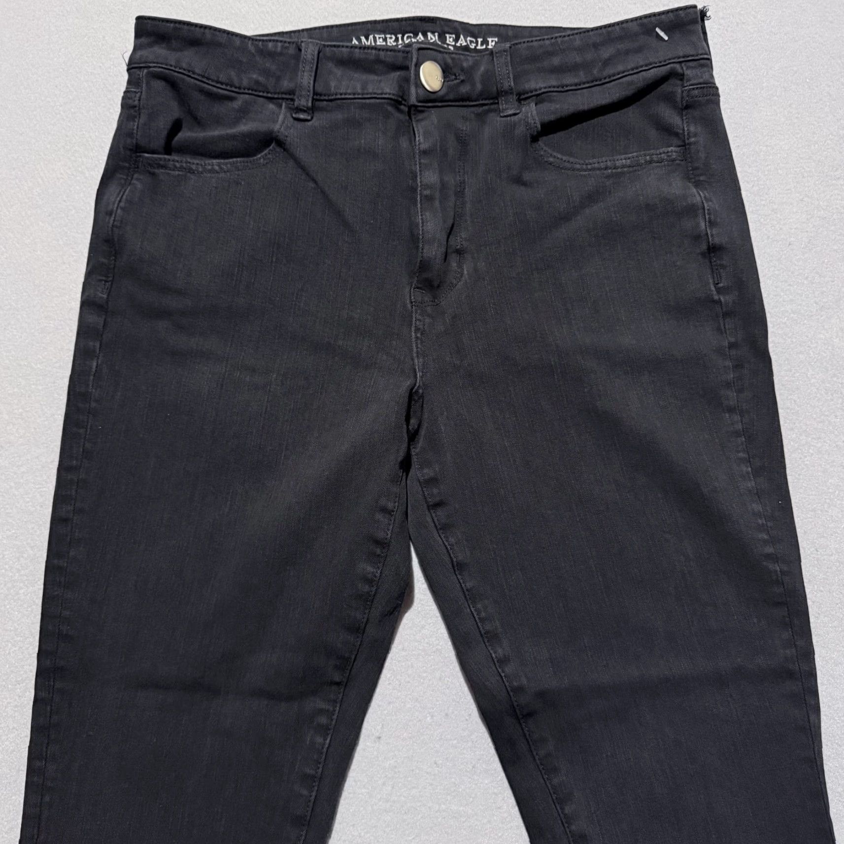 American Eagle Outfitters American Eagle Hi-Rise Jegging Jeans Women's Black Denim Super Stretch - 12 Size 34" / US 12 / IT 48 - 3 Thumbnail
