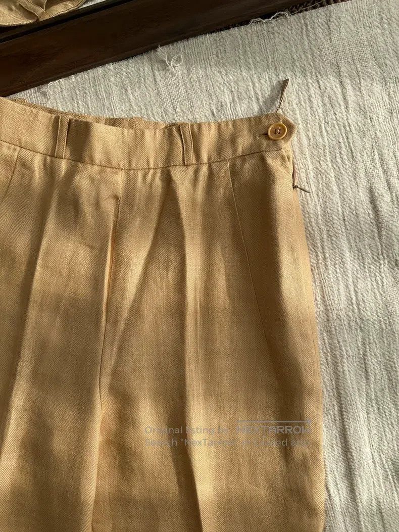 Hermes Hermes Solid Color Side Buttoned Linen Straight Casual Pan Size 26" / US 2 / IT 38 - 3 Thumbnail