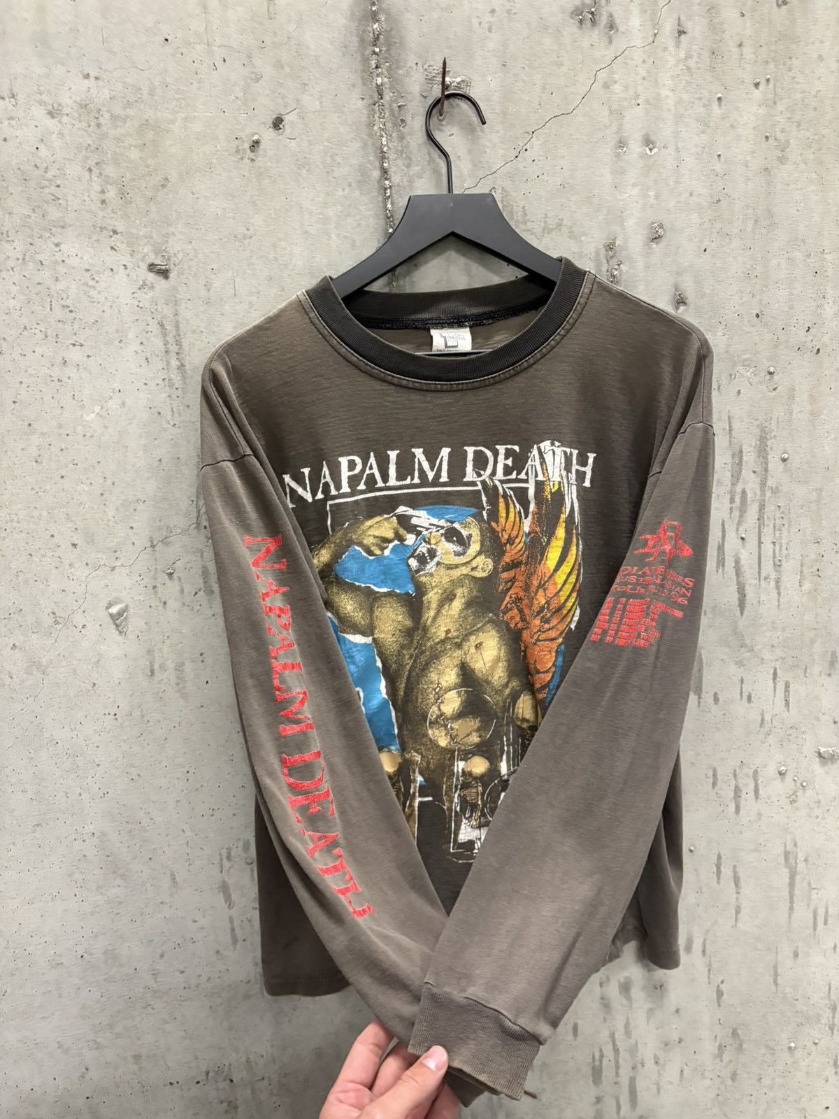 Band Tees Vintage Napalm Death Shirt Thrashed Faded Grunge Band Size US L / EU 52-54 / 3 - 2 Thumbnail