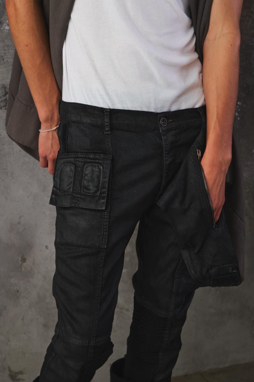 Rick Owens Drkshdw Rick Owens Drkshdw Waxed Memphis Cut Denim Size US 33 - 8 Thumbnail