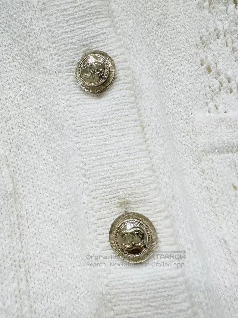 Chanel Chanel Hollow-out knitted cardigan coat Size M / US 6-8 / IT 42-44 - 6 Thumbnail