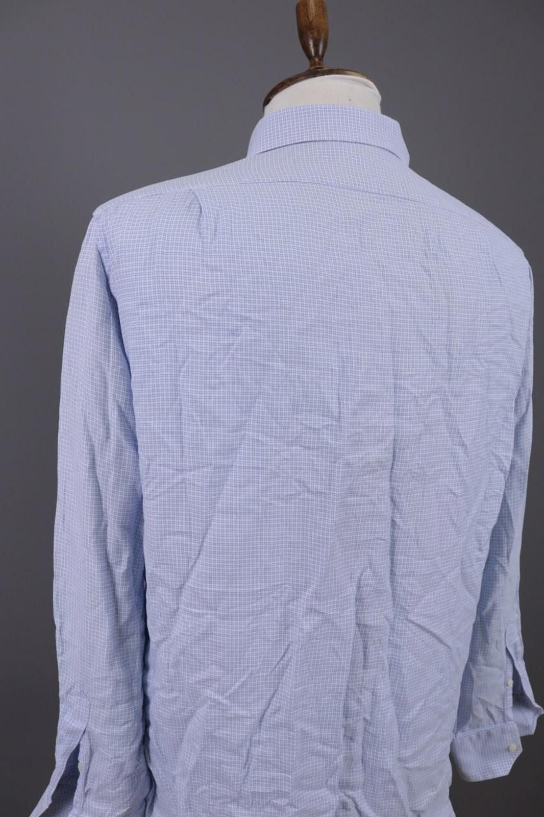 Designer Boggi Milano Tailored Fit Blue Down Shirt Size 43 / 17 Size US M / EU 48-50 / 2 - 12 Thumbnail