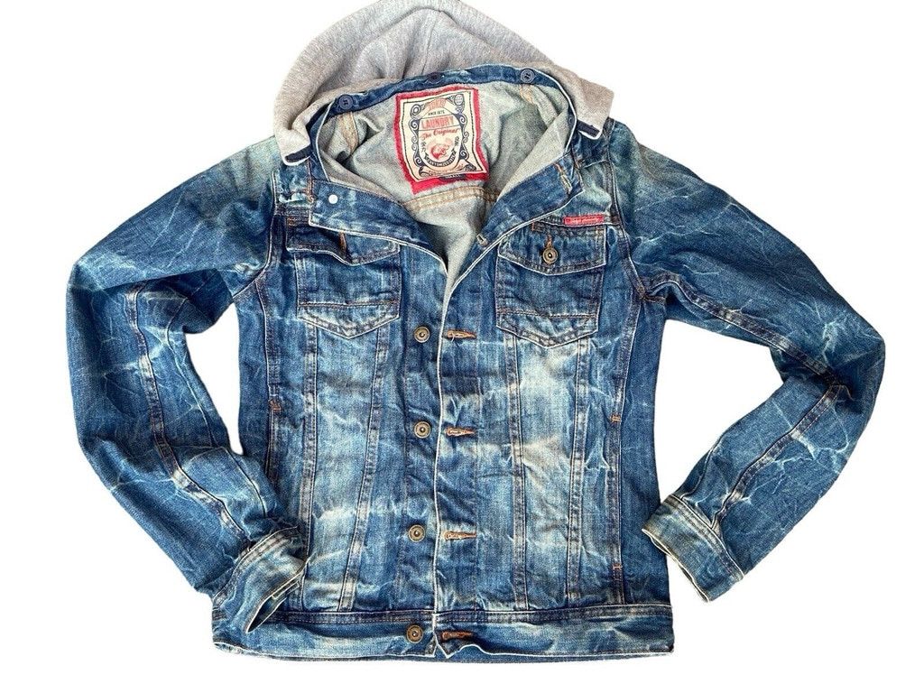 Other Blue Men's Acid Wash Denim Jacket Size Small Button Up Size US S / EU 44-46 / 1 - 1 Thumbnail