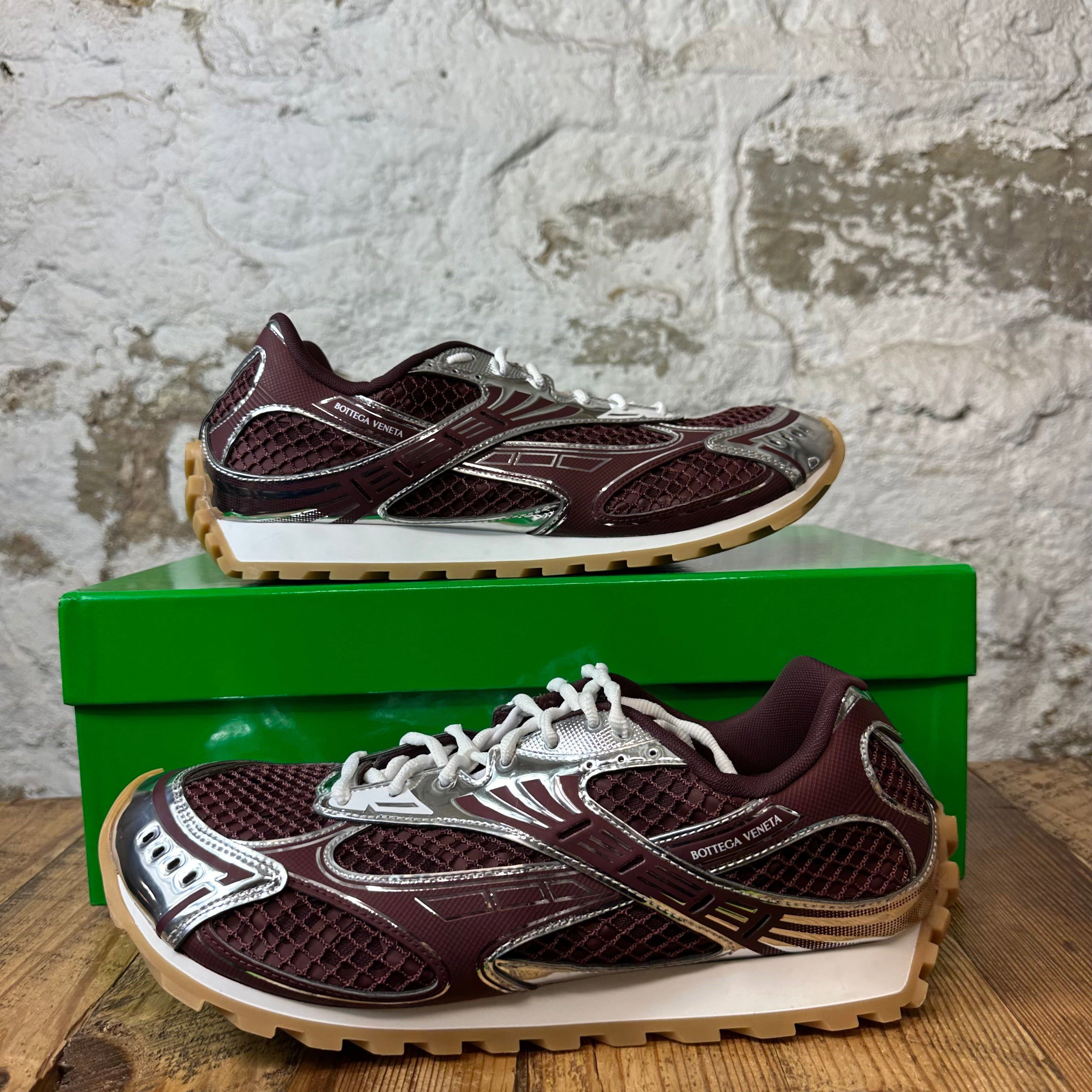 Bottega Veneta Bottega Veneta Maroon Silver Orbit Sneaker Sz 13 (46) Size US 13 / EU 46 - 1 Thumbnail