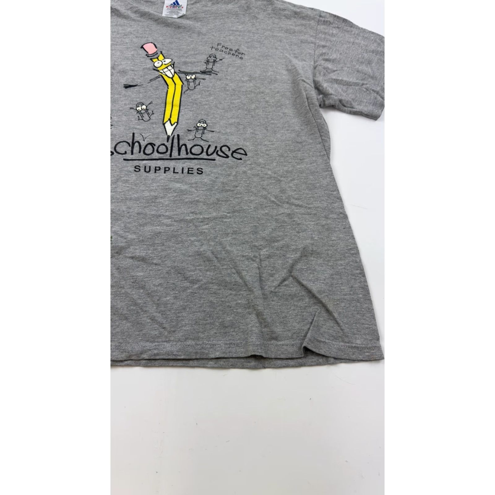 Adidas VINTAGE Adidas Shirt Mens Small Gray Schoolhouse Supplies Graphic Tee Made USA Retro Size US S / EU 44-46 / 1 - 2 Thumbnail