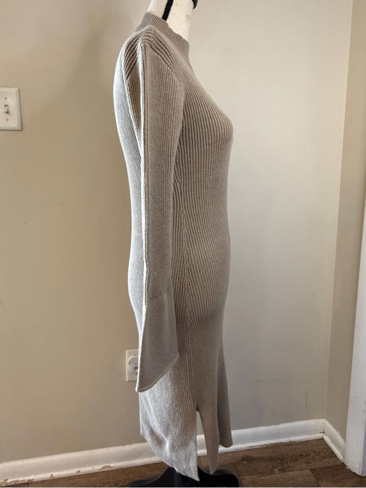 Other Evidnt midi sweater dress brown ribbed turtleneck SZ SM Size S / US 4 / IT 40 - 2 Thumbnail