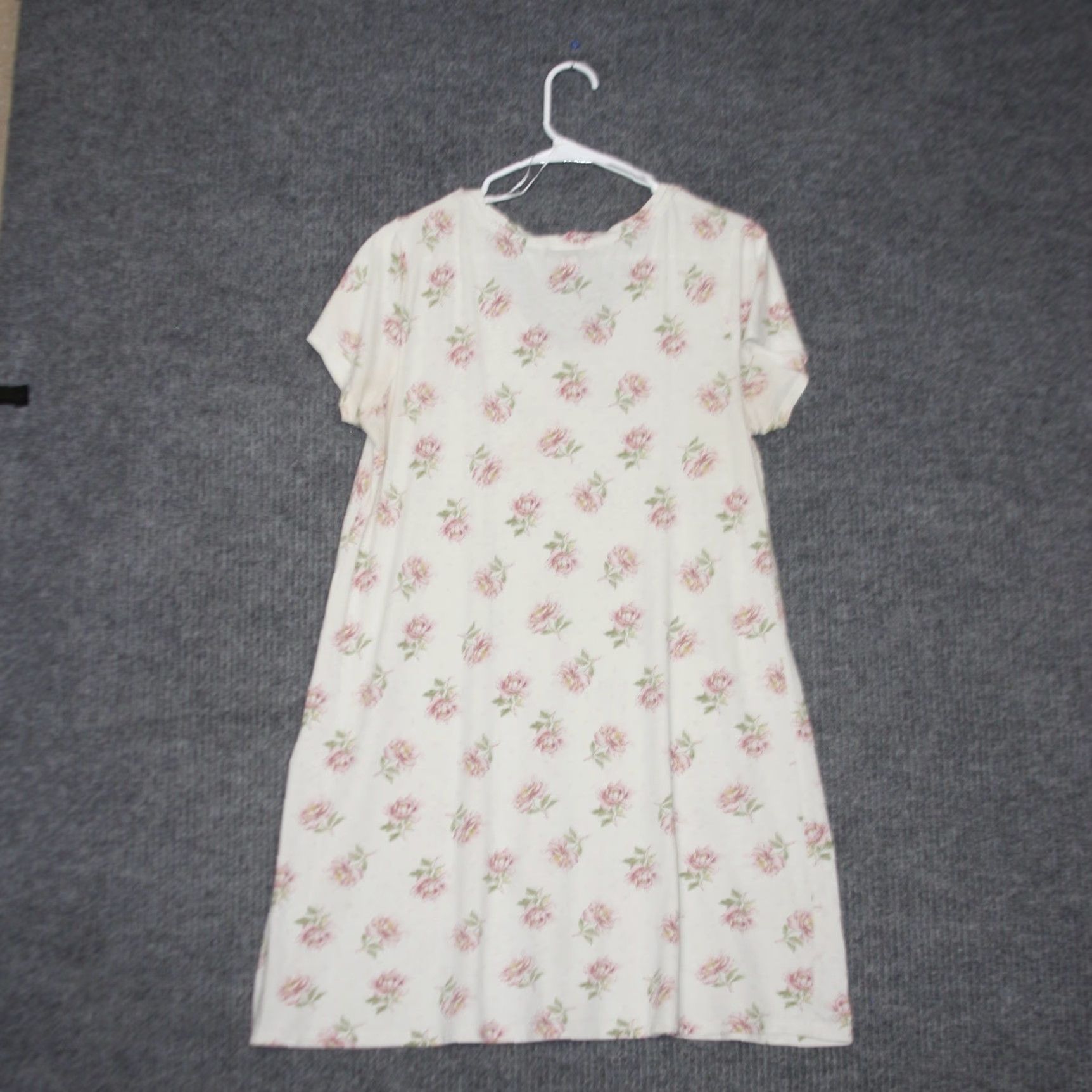 Ralph Lauren Lauren Ralph Lauren Nightgown Womens M White Pink Floral V-Neck Sleep Dress Size M / US 6-8 / IT 42-44 - 4 Thumbnail