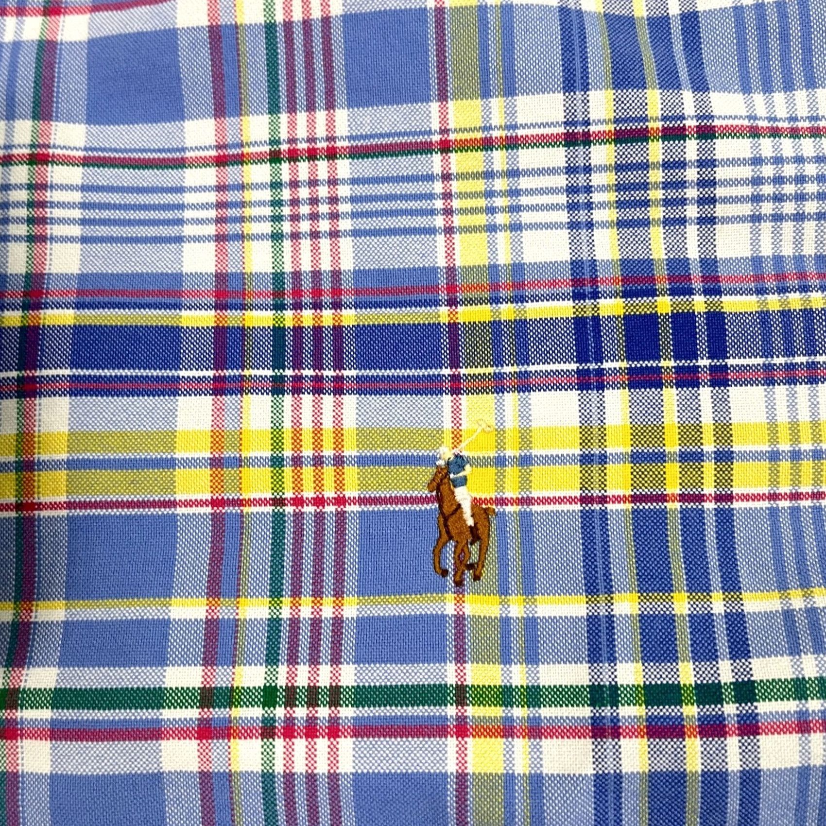 Polo Ralph Lauren Ralph Lauren Shirt Mens Large Blue Madras Plaid Flesh Pony Button Down Preppy Shirt Size US L / EU 52-54 / 3 - 2 Thumbnail