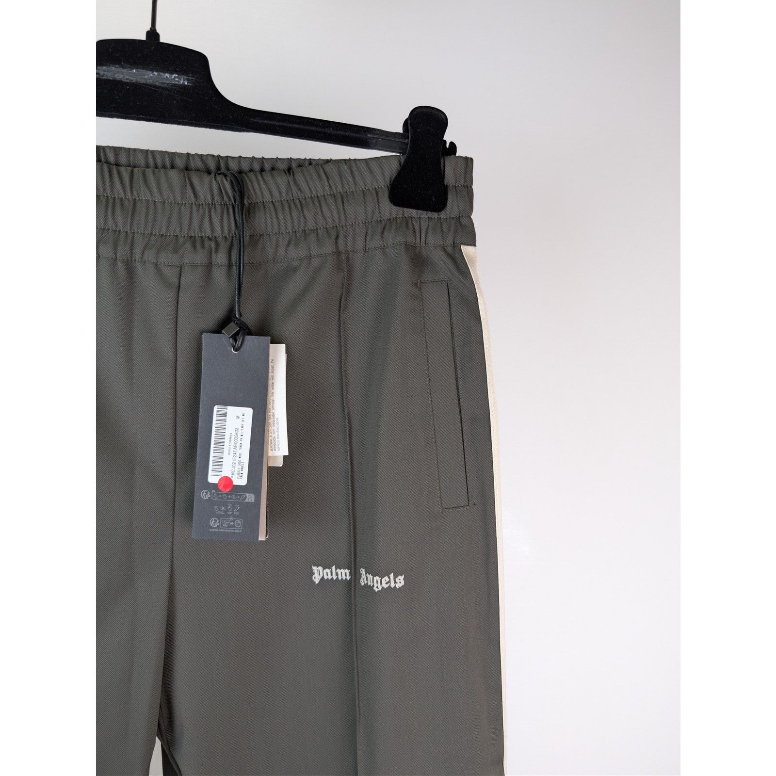 Palm Angels o1rshd1 Classic Logo Wool Track Pants in Military/Off-White Size US 32 / EU 48 - 5 Thumbnail