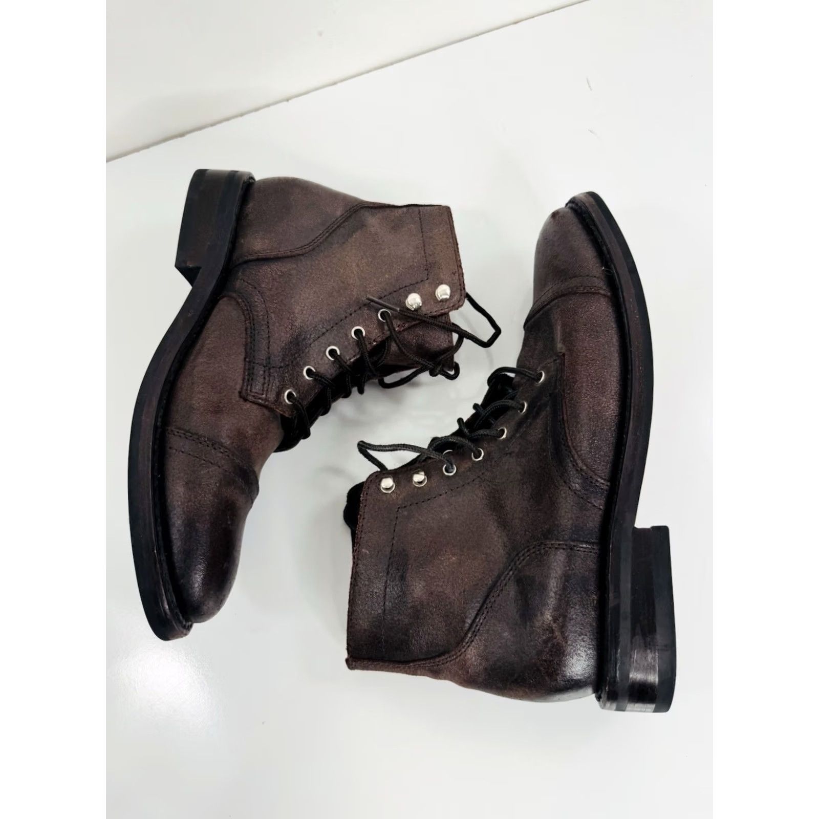 Vintage THURSDAY Boots Chukka Cap Toe Leather Leather Mens 9.5 Brown 6 Size ONE SIZE - 4 Thumbnail