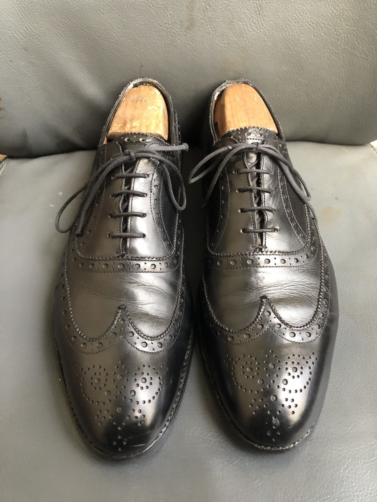 Edward Green Edward Green Black Leather Men's Dress shoes size 8.5 E |  Grailed