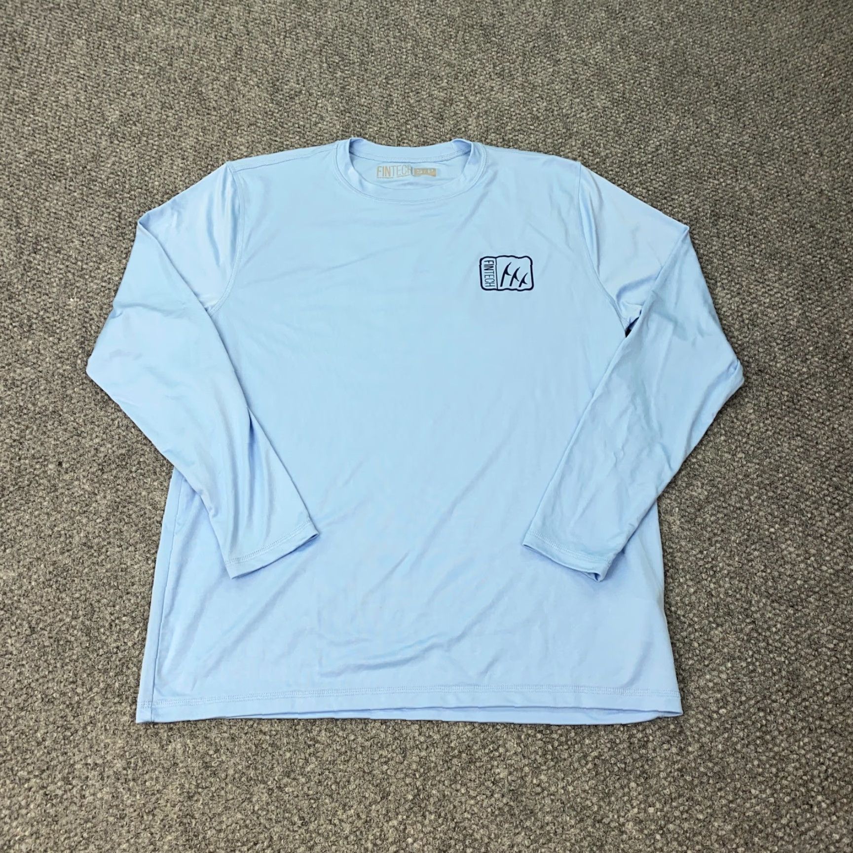 Vintage FinTech Sun Defender Mens Shirt Small Powder Blue UV Long Sleeve Bait & Tackle Size US S / EU 44-46 / 1 - 2 Thumbnail